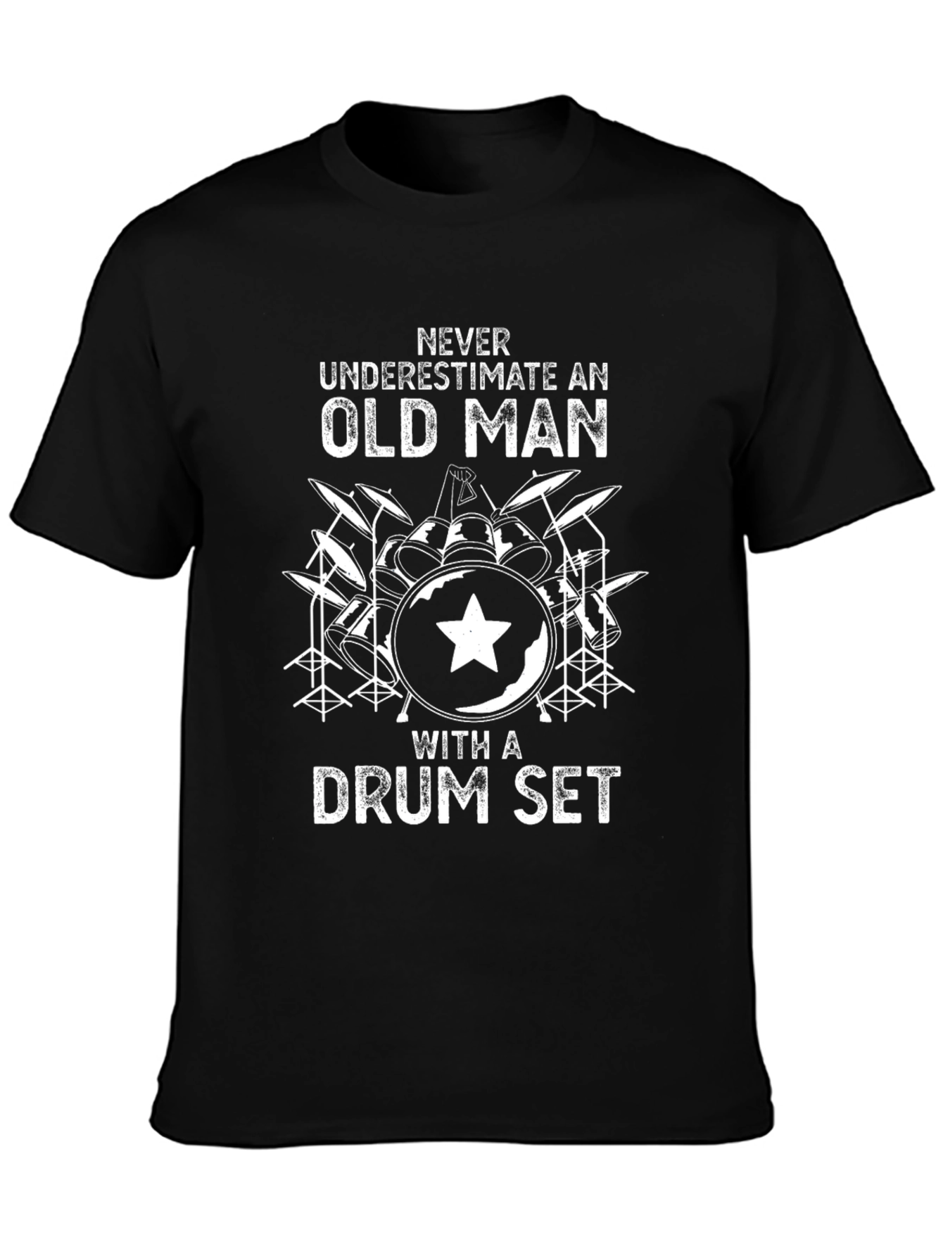 Old Man Drum Set Graphic T-Shirt