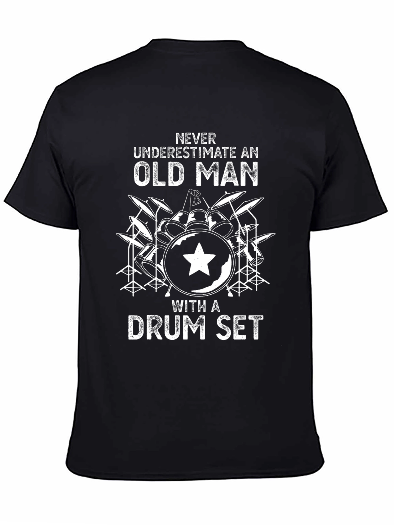 Old Man Drum Set Graphic T-Shirt