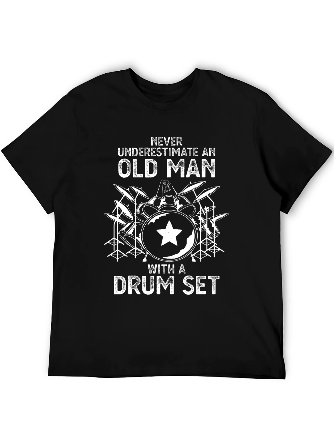 Old Man Drum Set Graphic T-Shirt