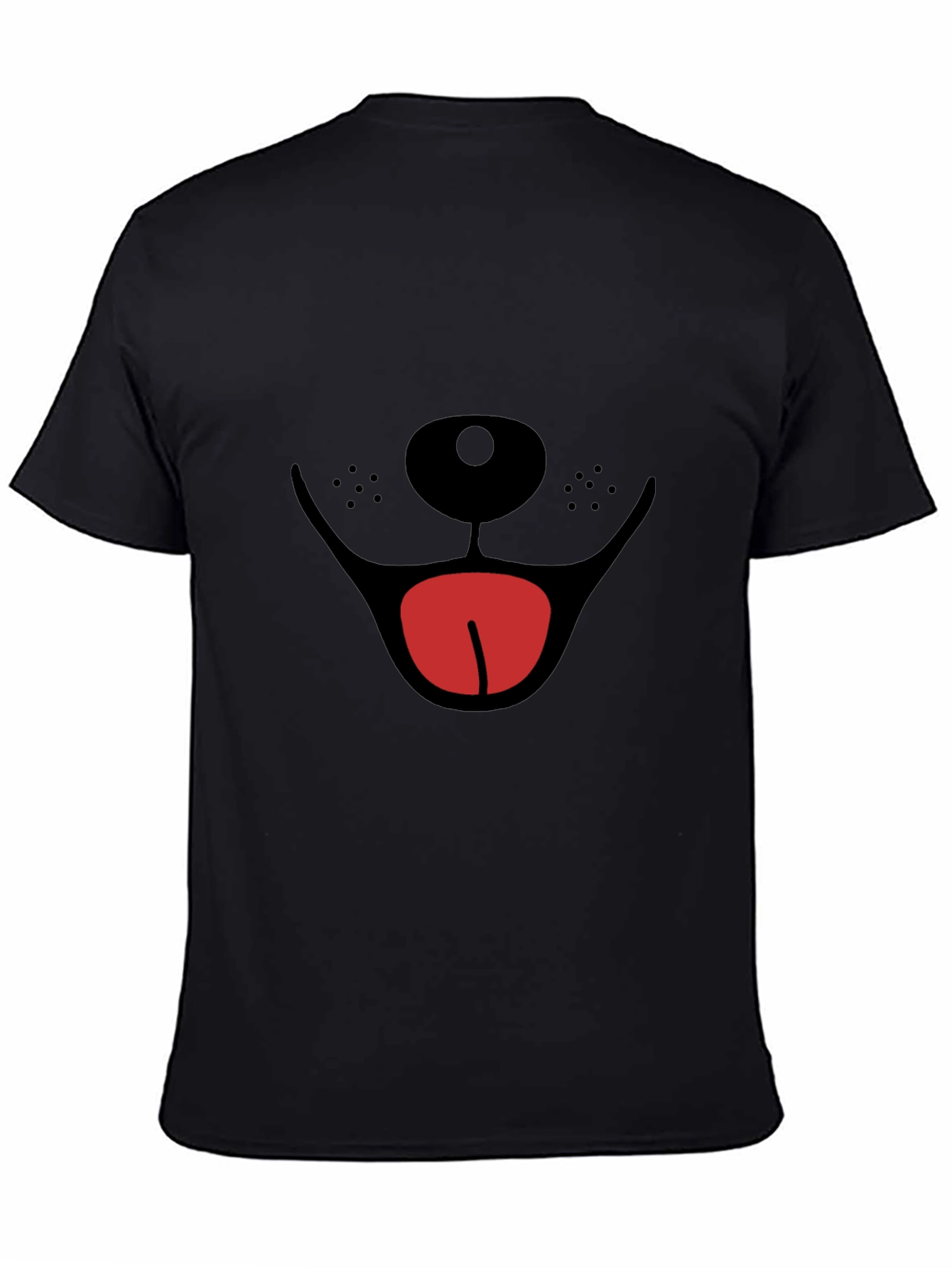 Dog Face Graphic Tee - Cute & Playful Black T-Shirt