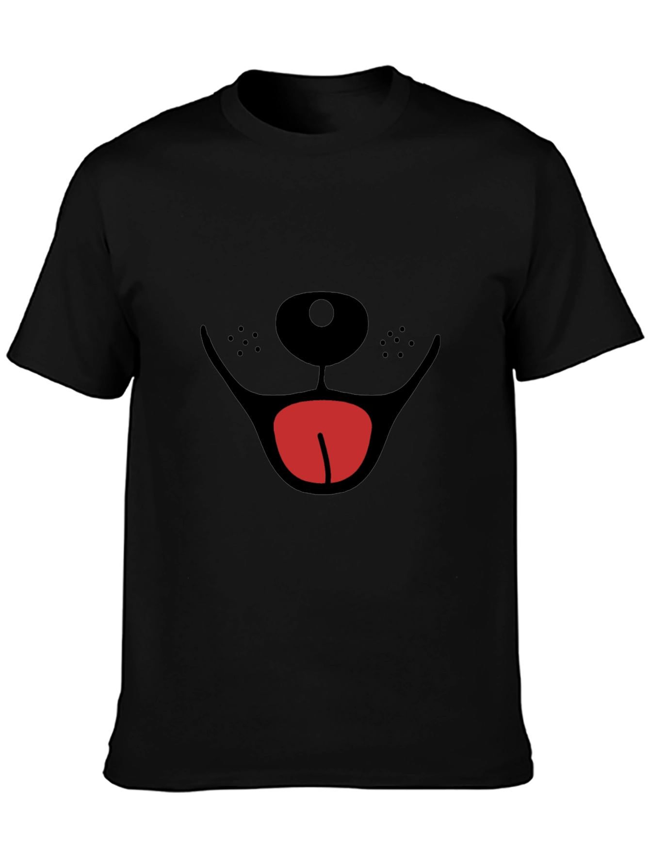 Dog Face Graphic Tee - Cute & Playful Black T-Shirt