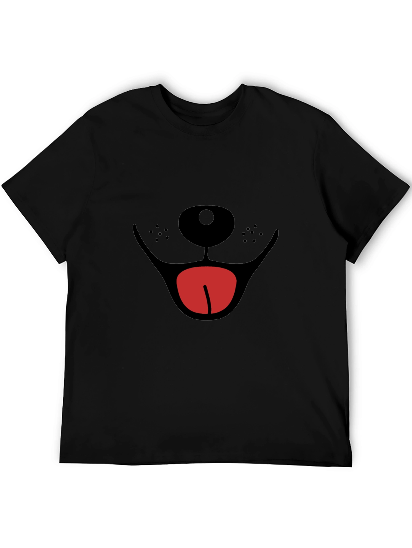 Dog Face Graphic Tee - Cute & Playful Black T-Shirt