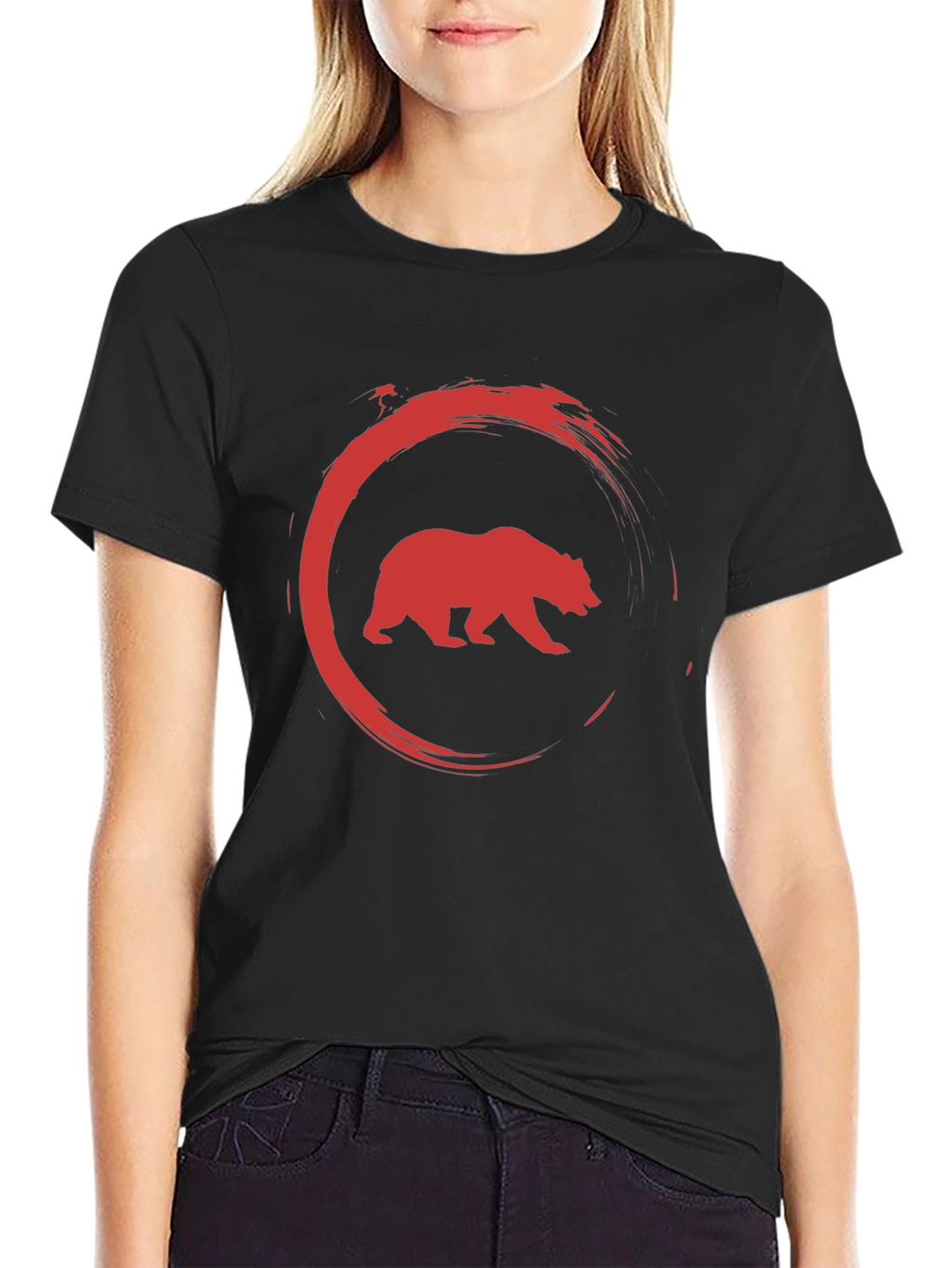 Bear Circle Graphic Tee - Cool Casual Style