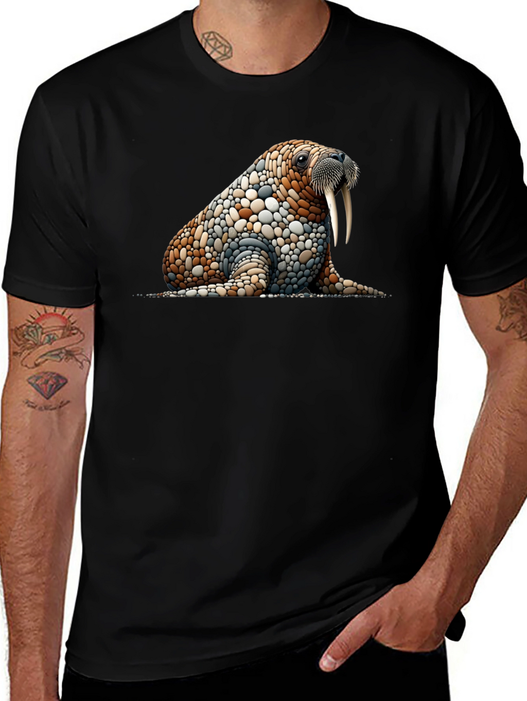 Walrus Pebble Art T-Shirt