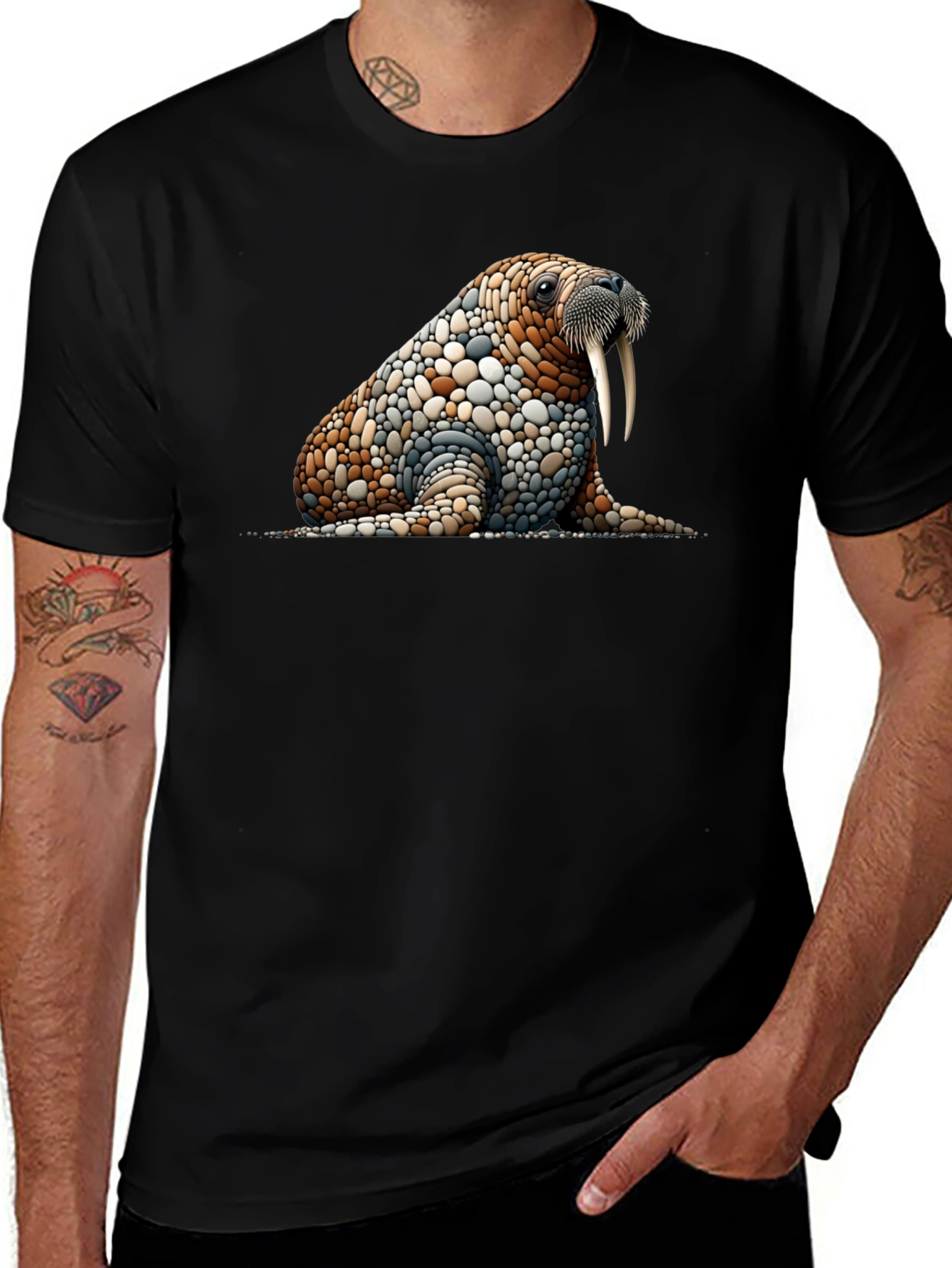 Walrus Pebble Art T-Shirt