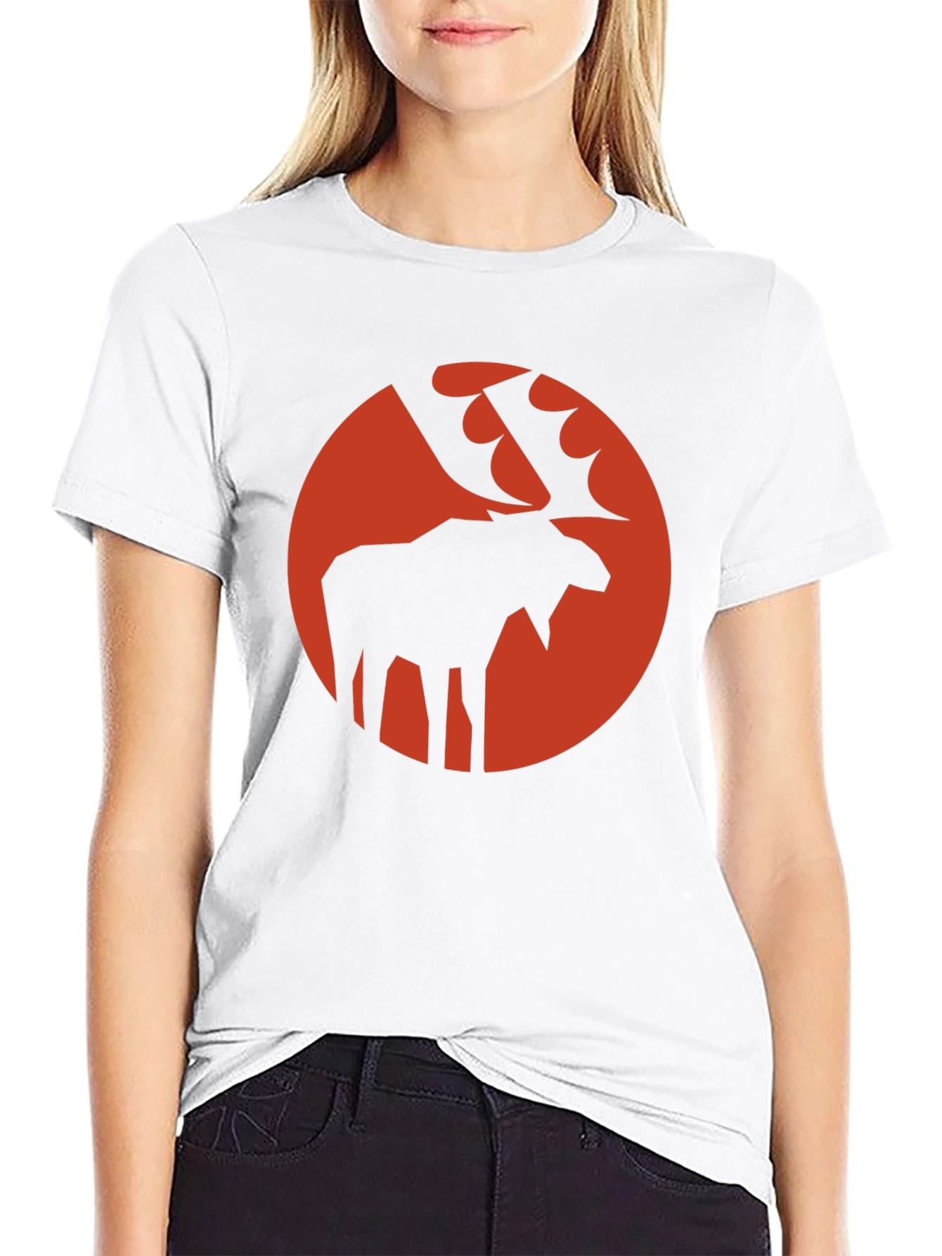 Moose Silhouette Graphic Tee - Stylish Black T-Shirt