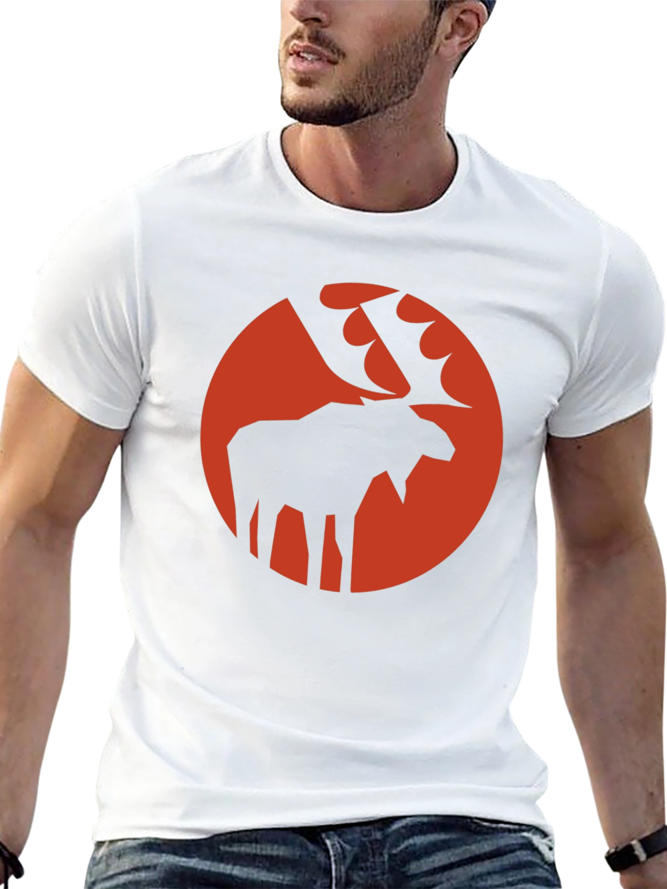 Moose Silhouette Graphic Tee - Stylish Black T-Shirt