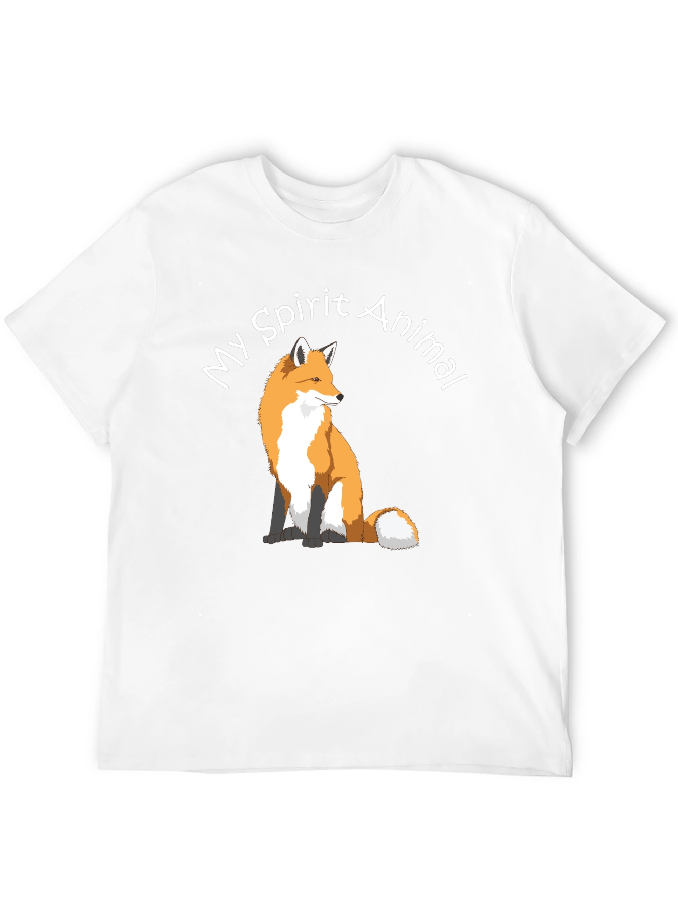 Fox Spirit Animal Graphic Tee - Black Cotton T-Shirt