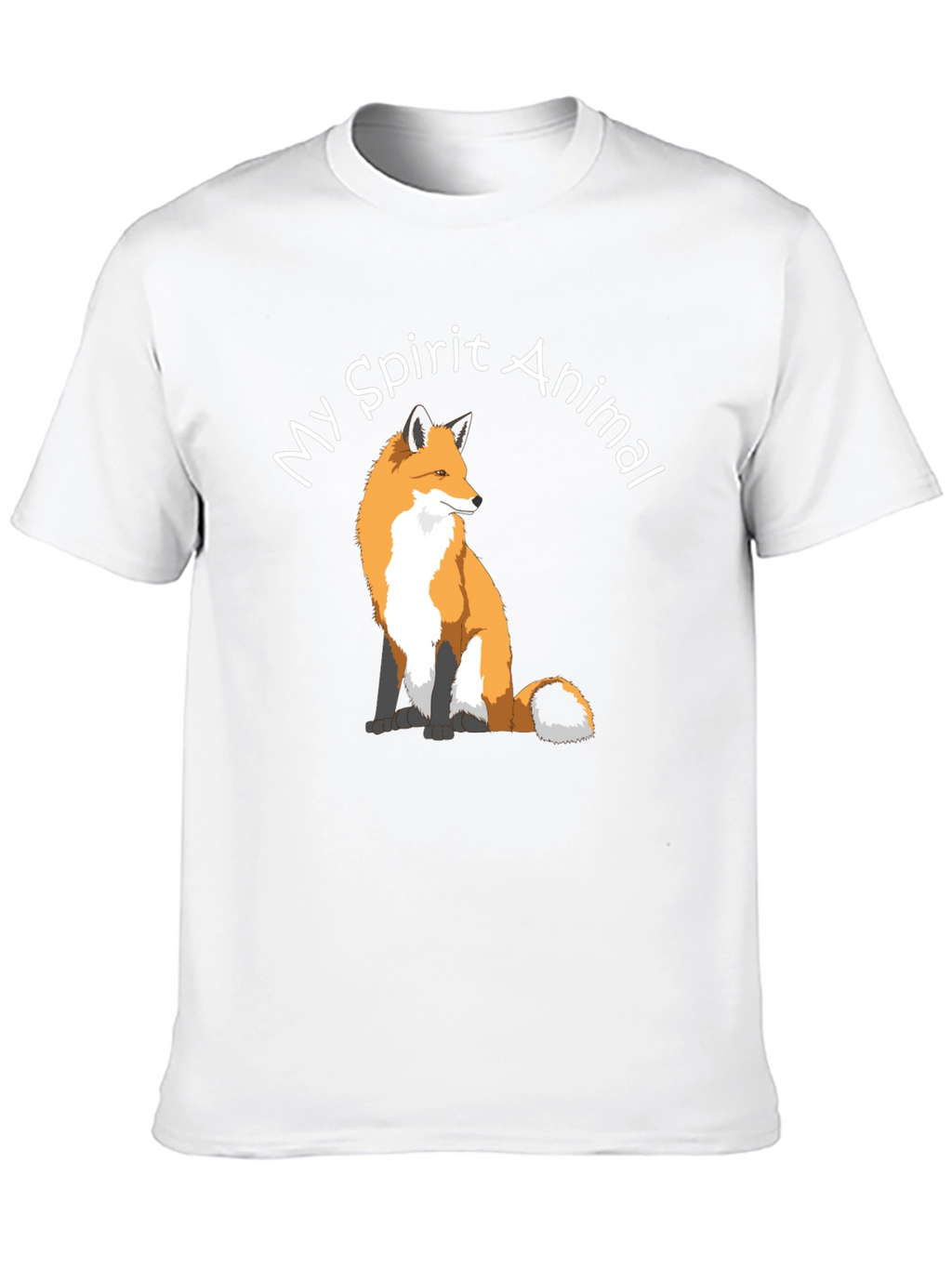 Fox Spirit Animal Graphic Tee - Black Cotton T-Shirt