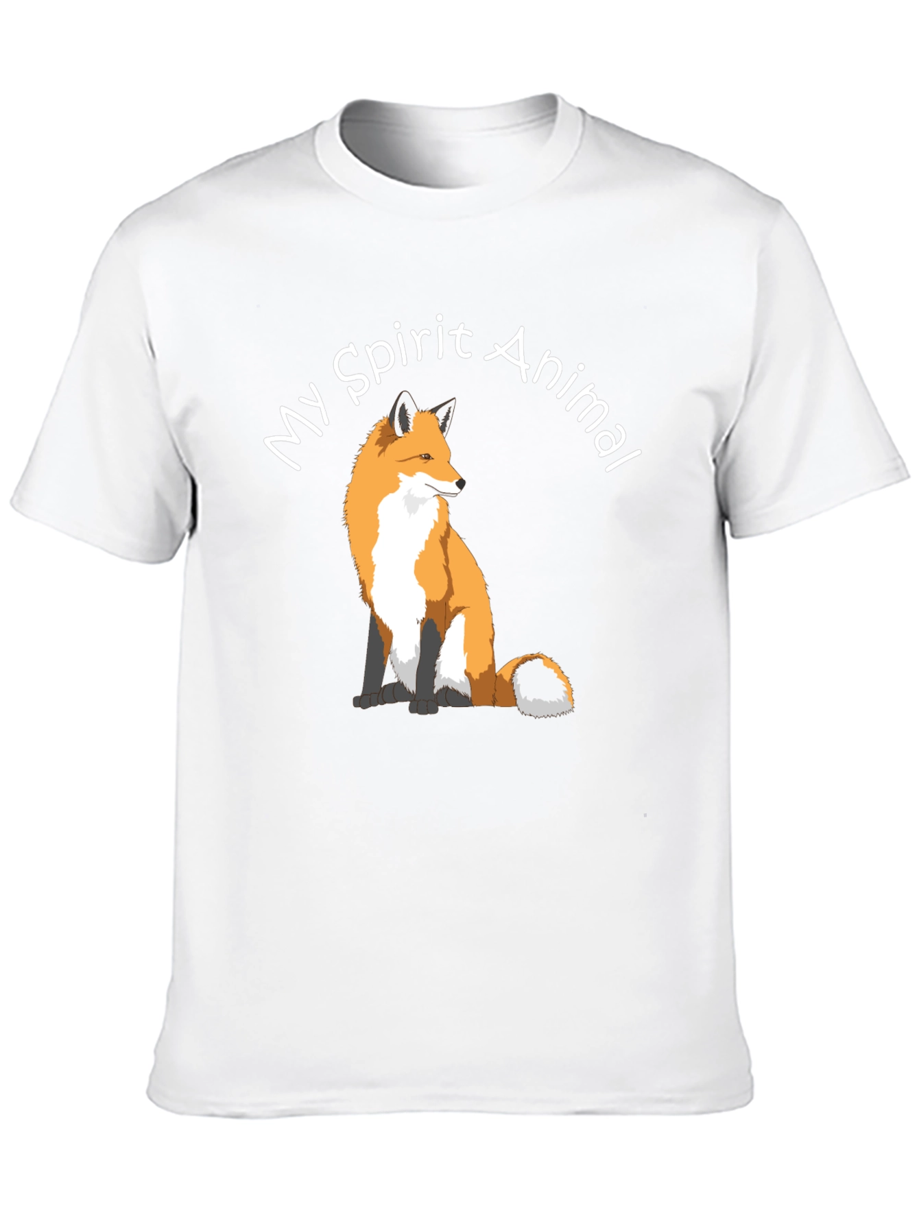 Fox Spirit Animal Graphic Tee - Black Cotton T-Shirt