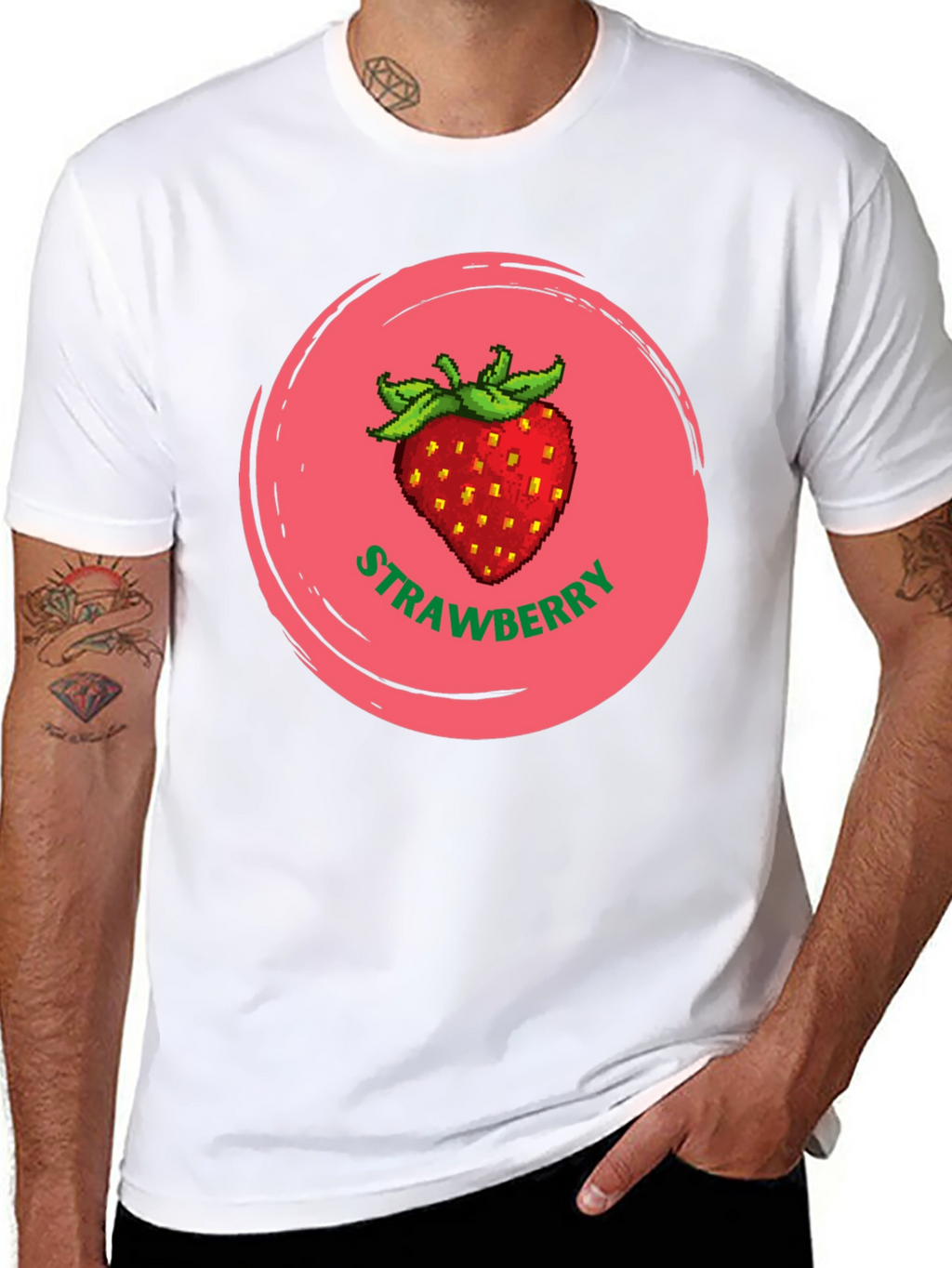 Strawberry Graphic Black T-Shirt