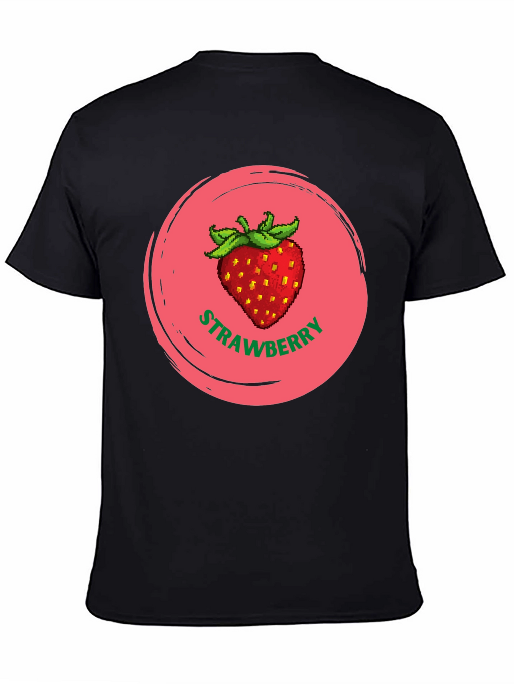 Strawberry Graphic Black T-Shirt