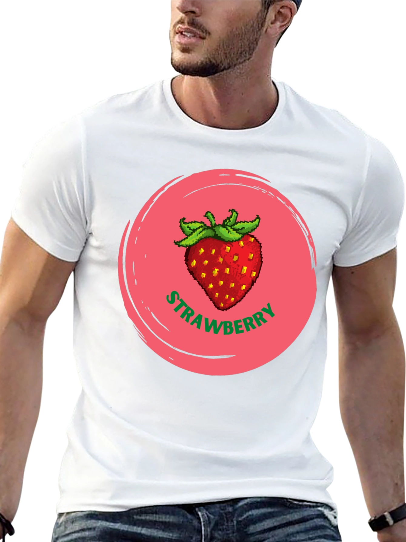 Strawberry Graphic Black T-Shirt