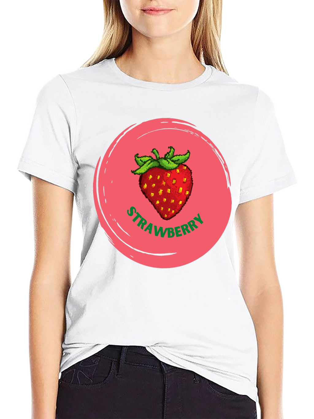 Strawberry Graphic Black T-Shirt