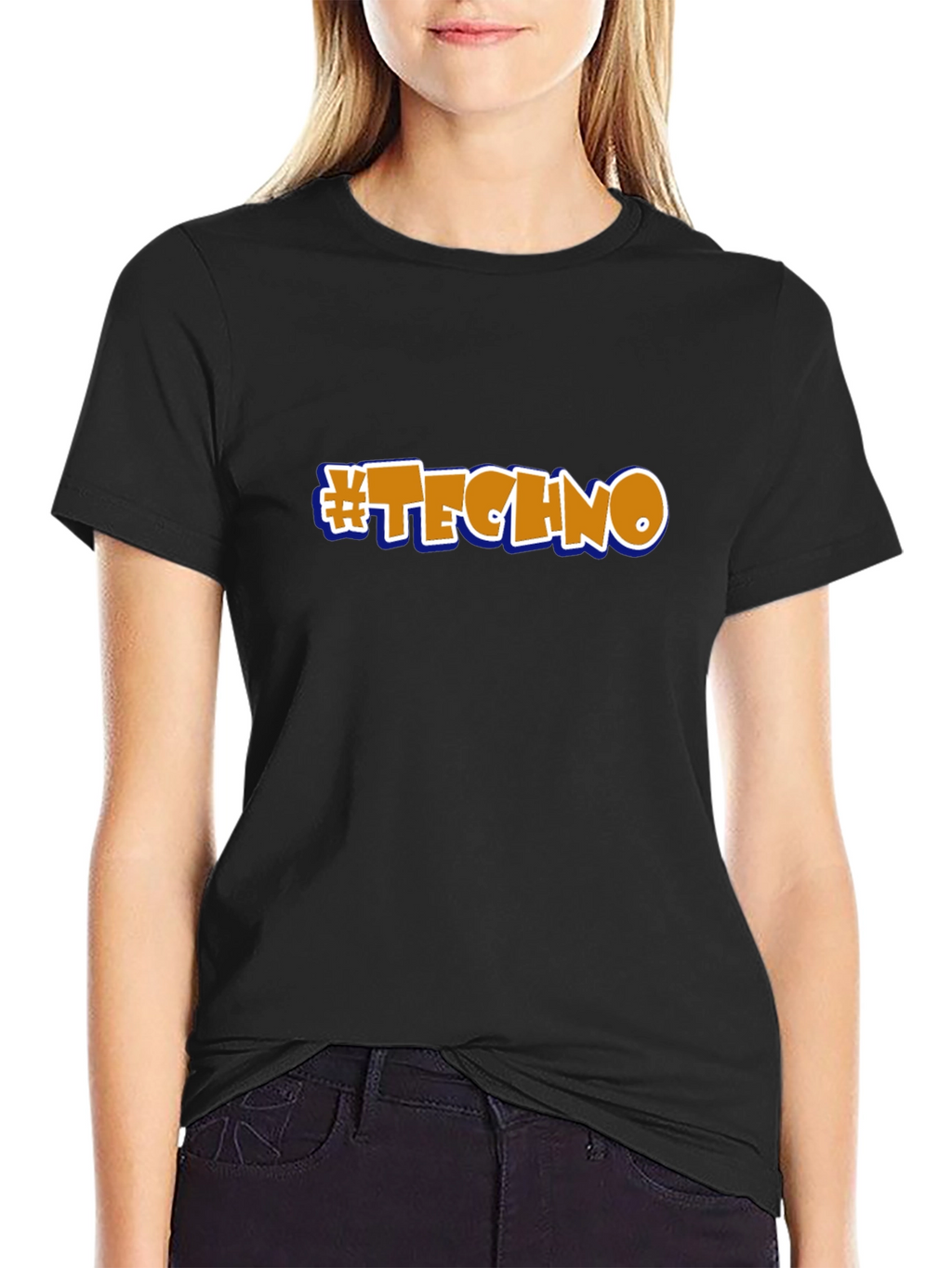 #Techno Black Graphic T-Shirt - Music Lover Tee
