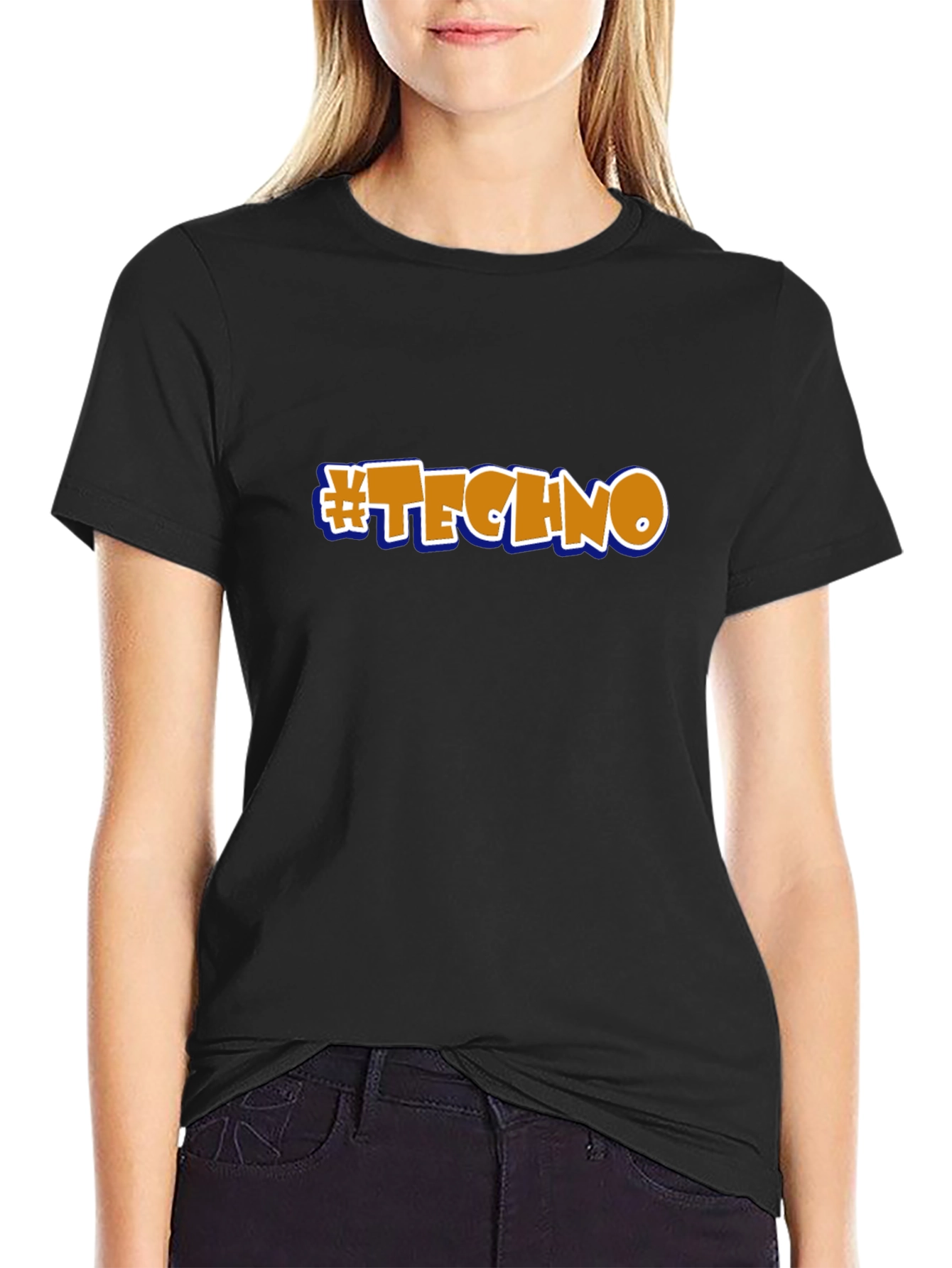 #Techno Black Graphic T-Shirt - Music Lover Tee