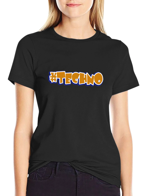#Techno Black Graphic T-Shirt - Music Lover Tee