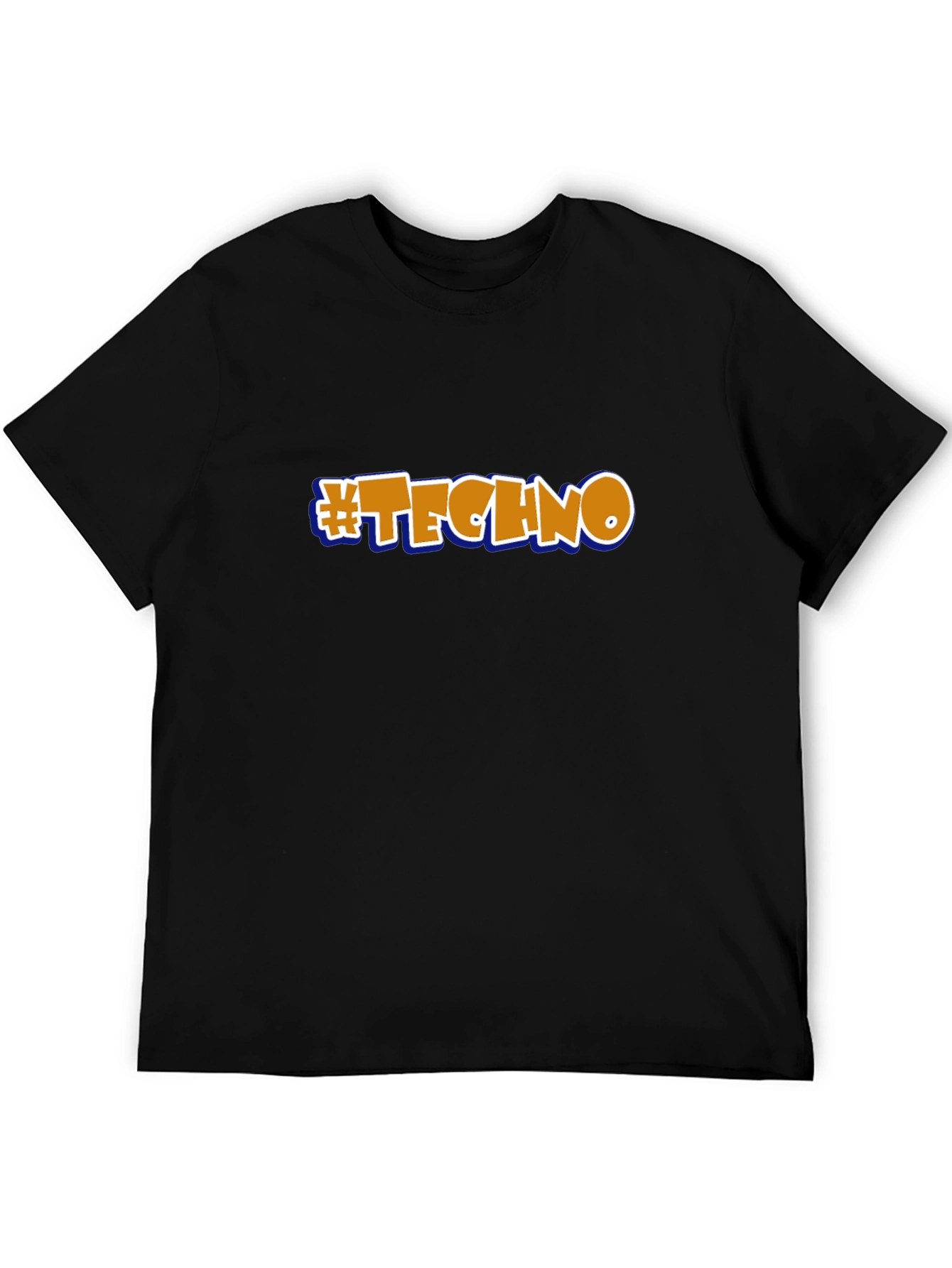 #Techno Black Graphic T-Shirt - Music Lover Tee