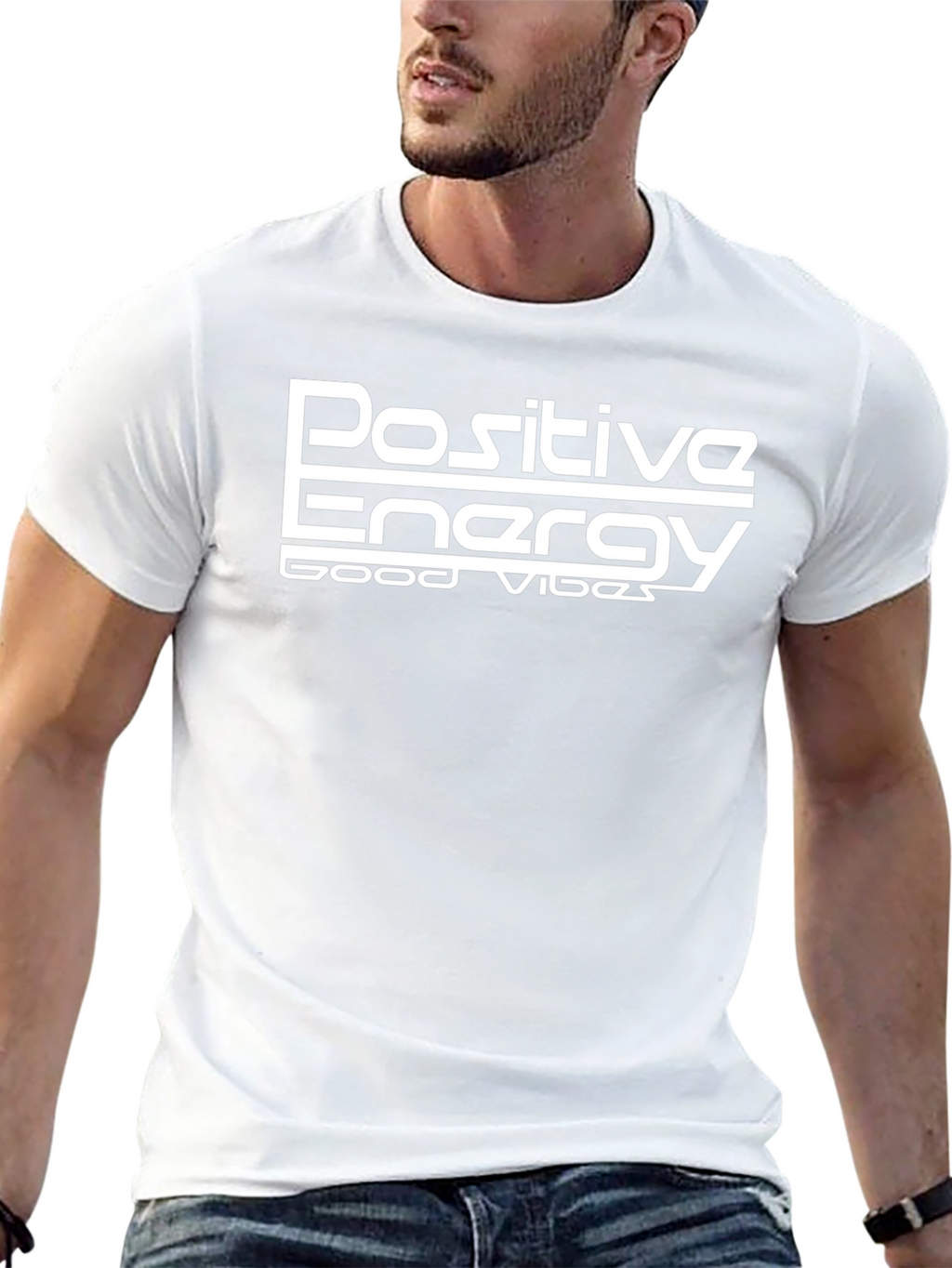 Positive Energy Good Vibes Black Graphic Tee