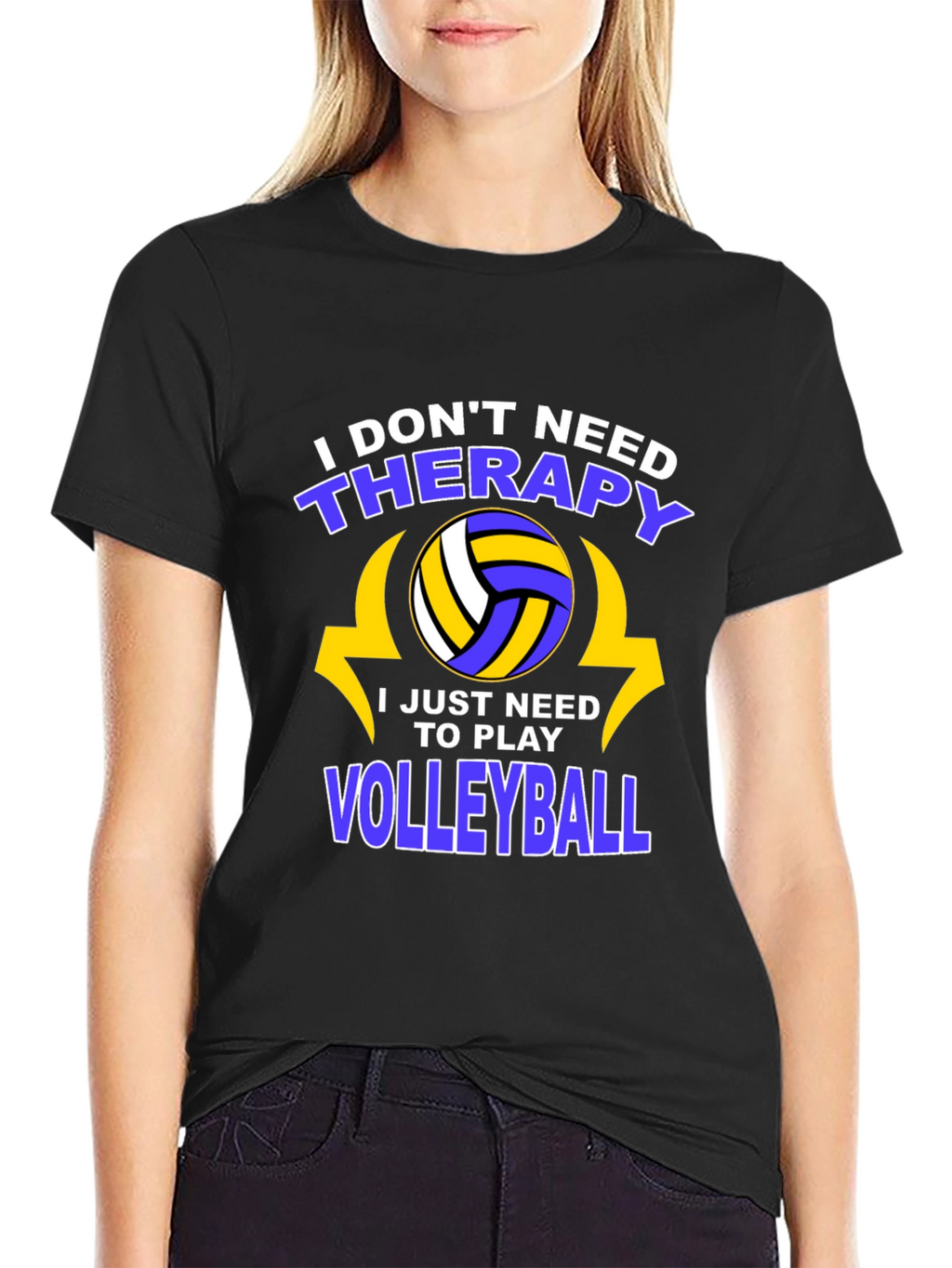 Volleyball Therapy T-Shirt - Play More Stress Less!