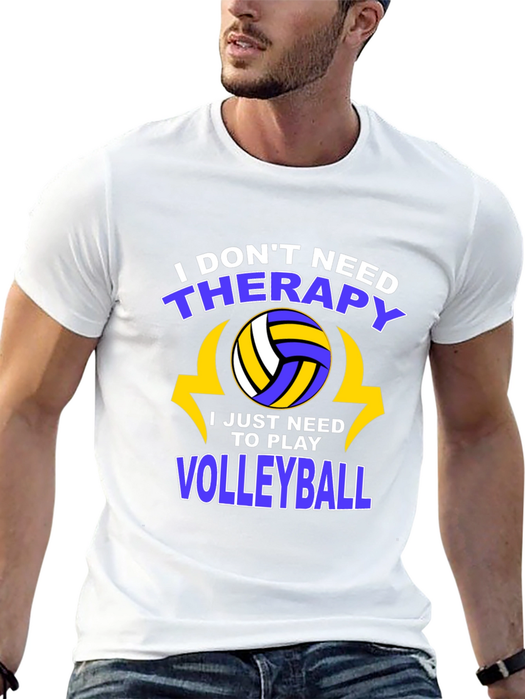 Volleyball Therapy T-Shirt - Play More Stress Less!