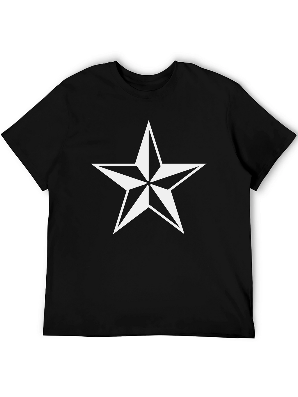 Black T-Shirt with White Star Design