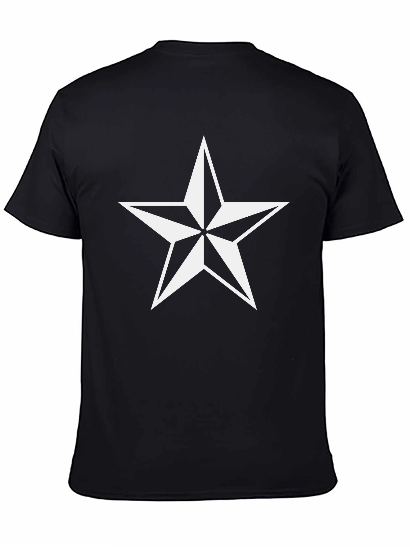 Black T-Shirt with White Star Design