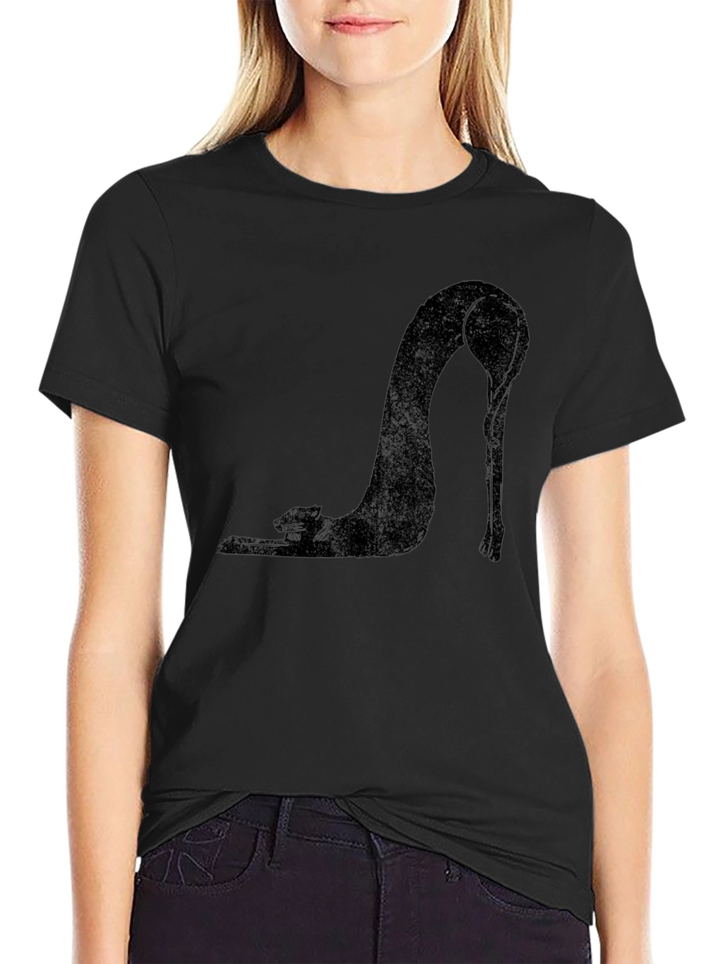 Black Cat Stretch T-Shirt - Unique Graphic Tee