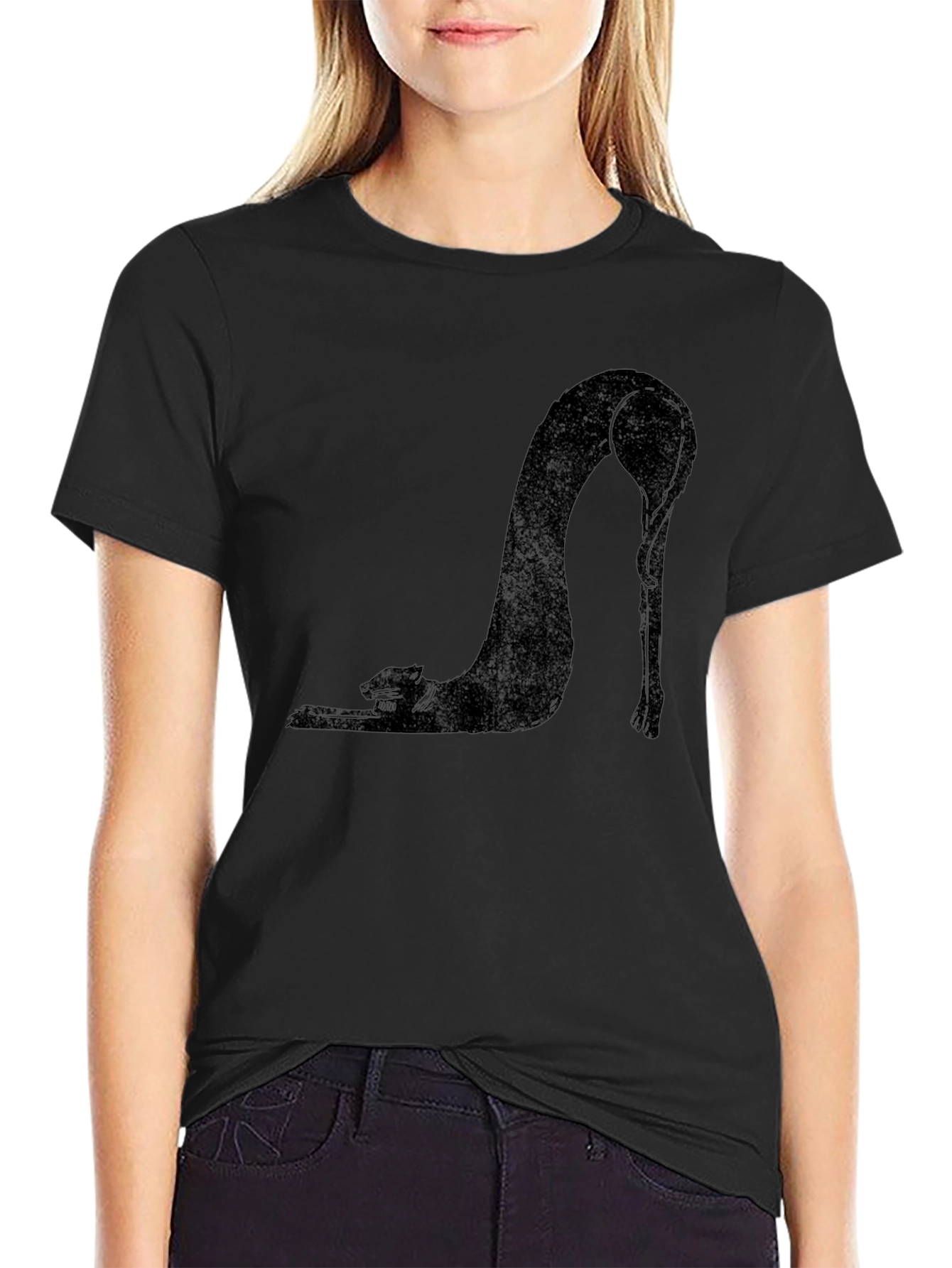 Black Cat Stretch T-Shirt - Unique Graphic Tee