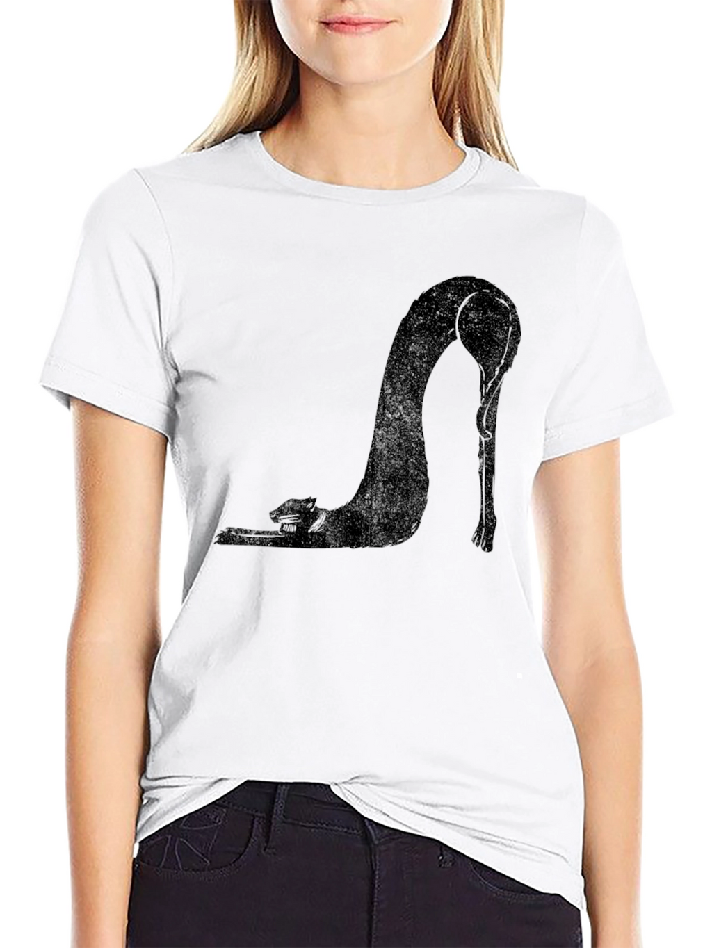 Black Cat Stretch T-Shirt - Unique Graphic Tee