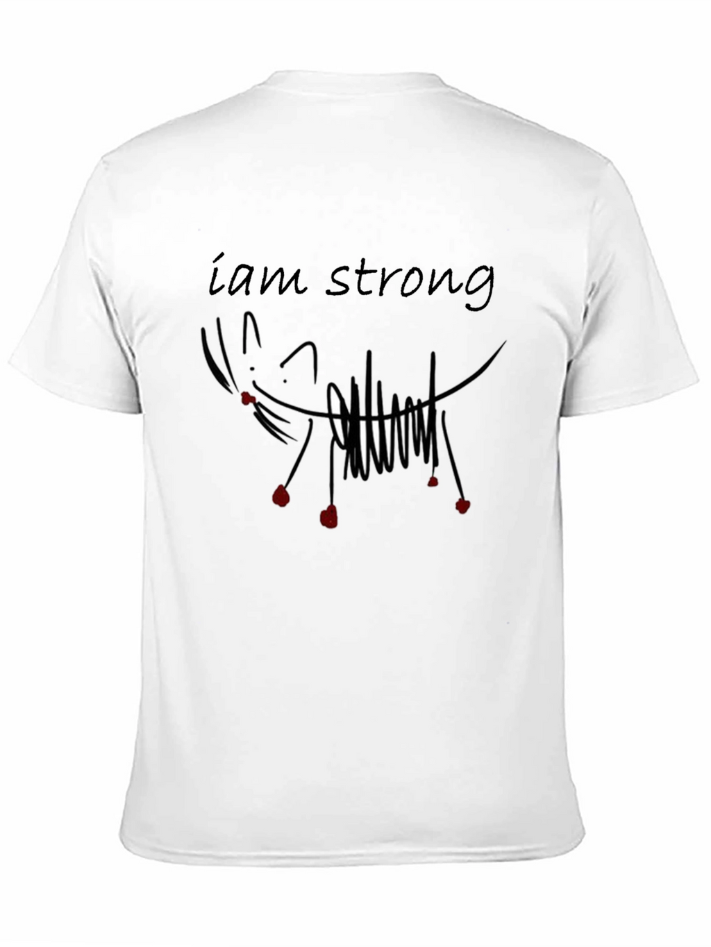 I am Strong Graphic Tee - Black Cotton T-Shirt