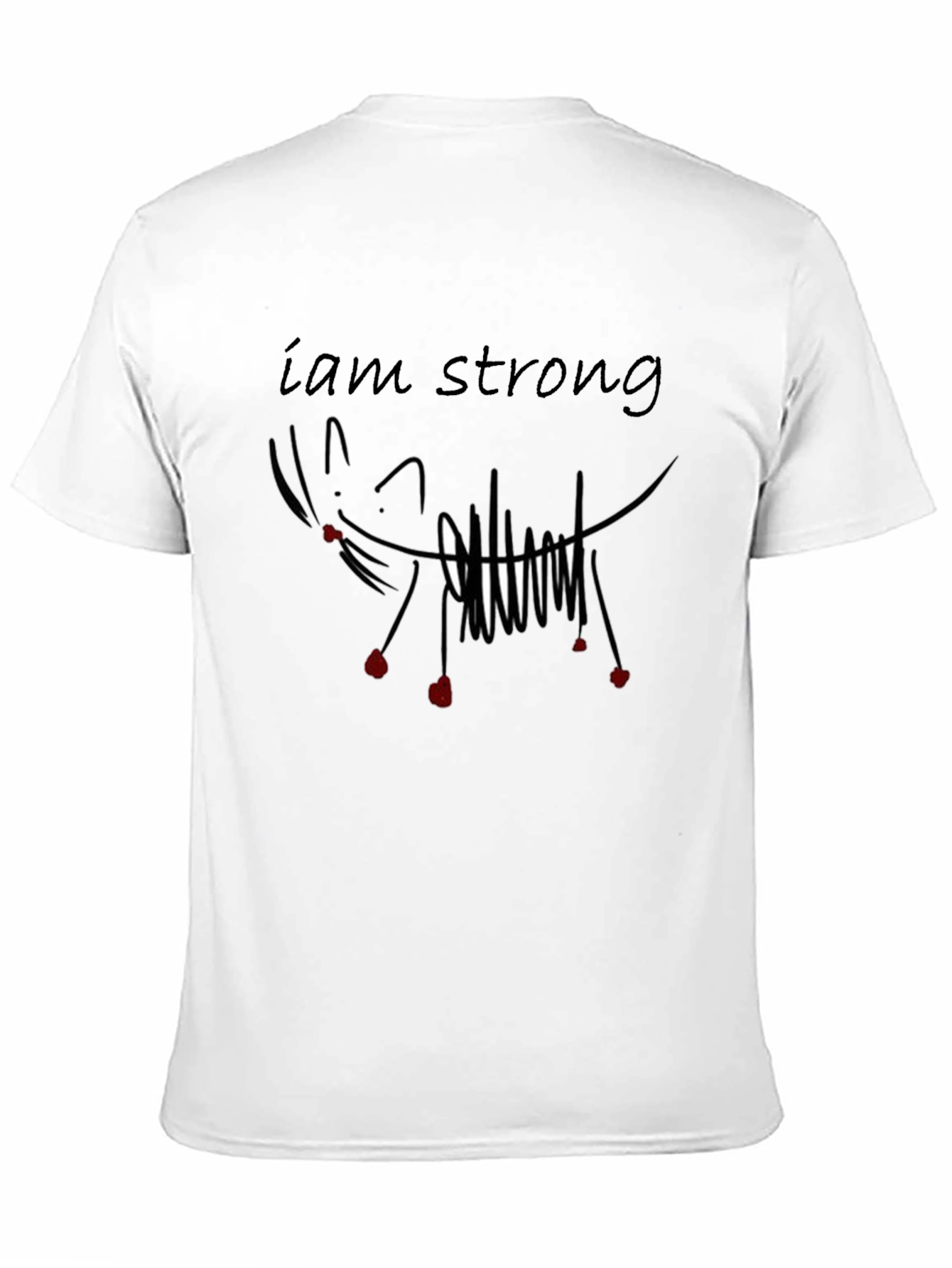 I am Strong Graphic Tee - Black Cotton T-Shirt