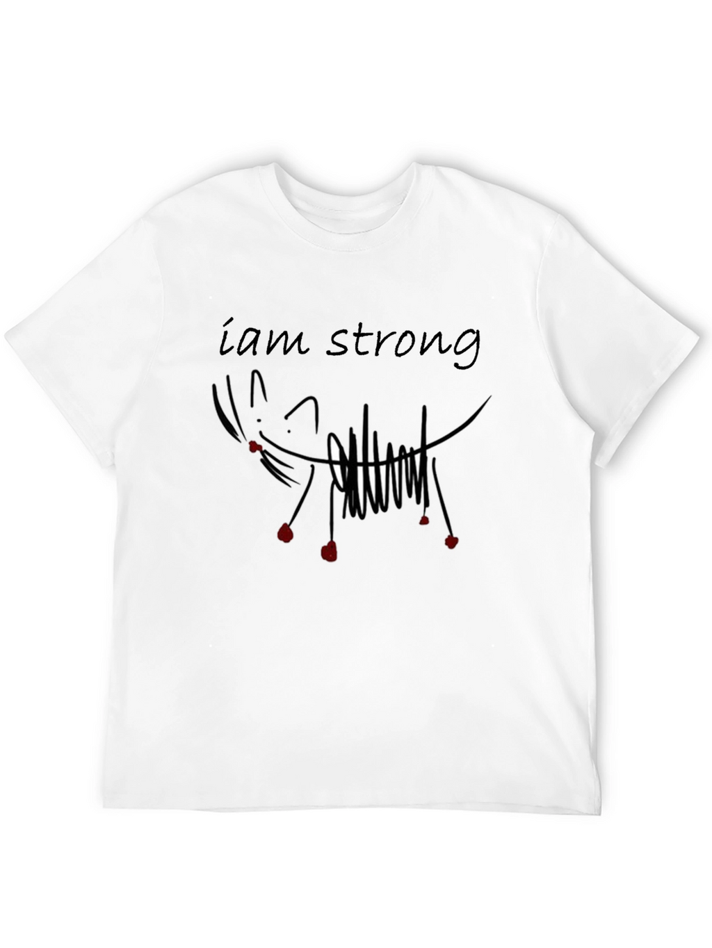 I am Strong Graphic Tee - Black Cotton T-Shirt