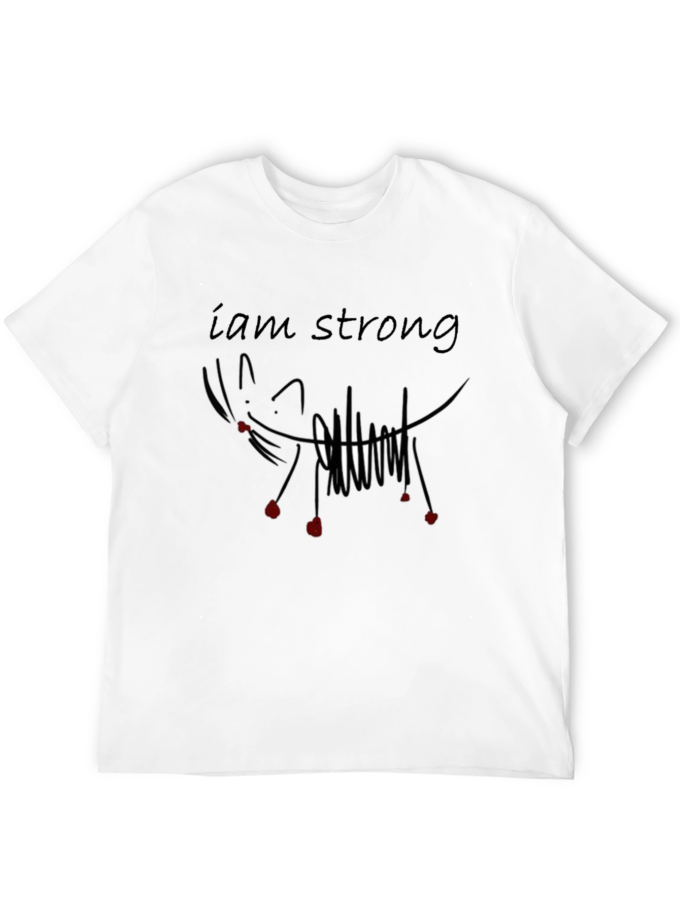 I am Strong Graphic Tee - Black Cotton T-Shirt