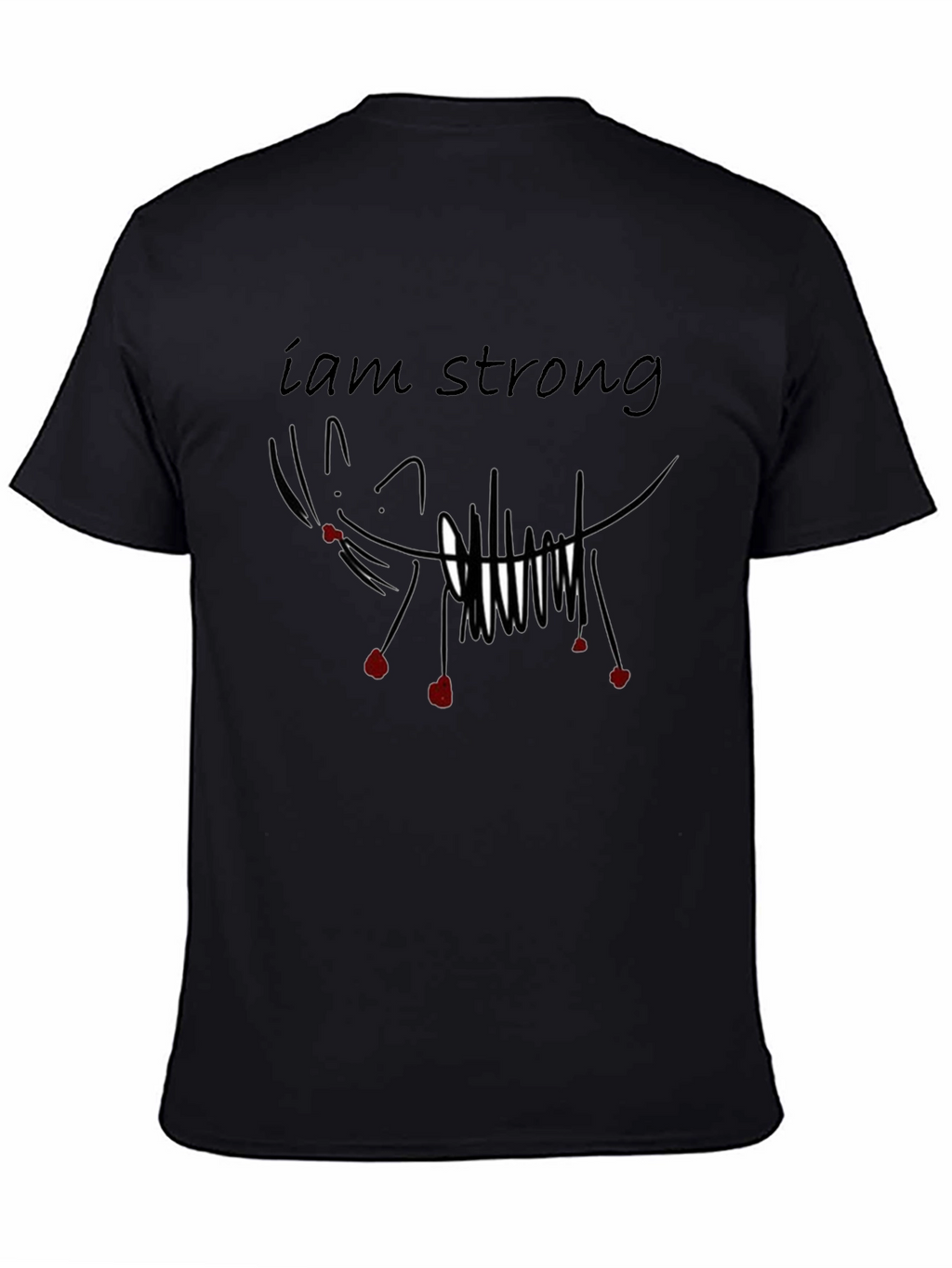 I am Strong Graphic Tee - Black Cotton T-Shirt