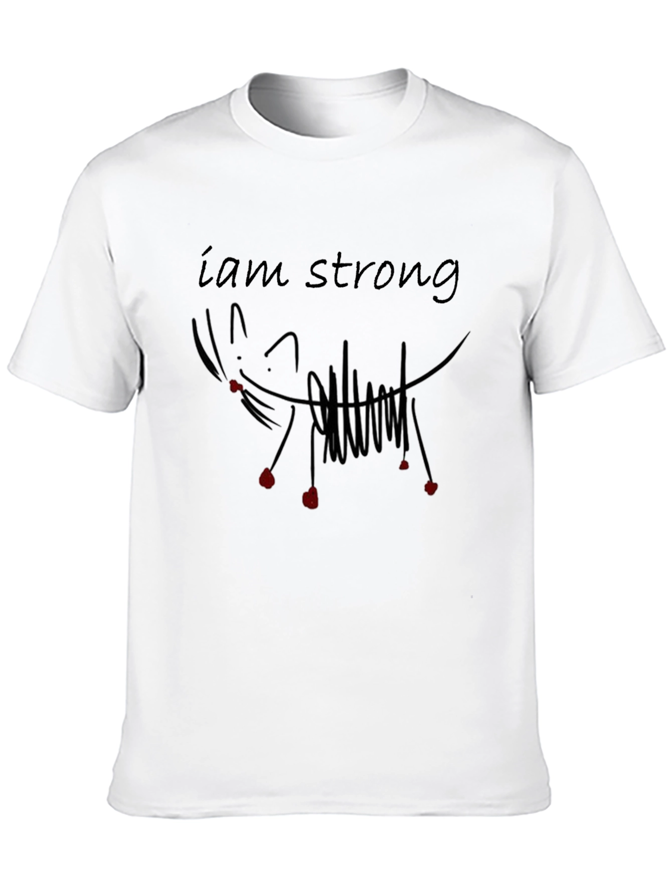 I am Strong Graphic Tee - Black Cotton T-Shirt