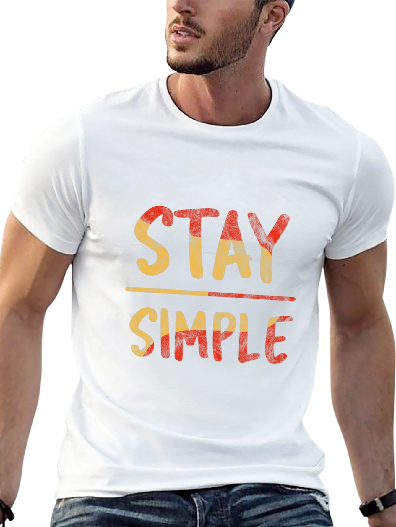 Stay Simple Graphic Tee - Black Casual T-Shirt
