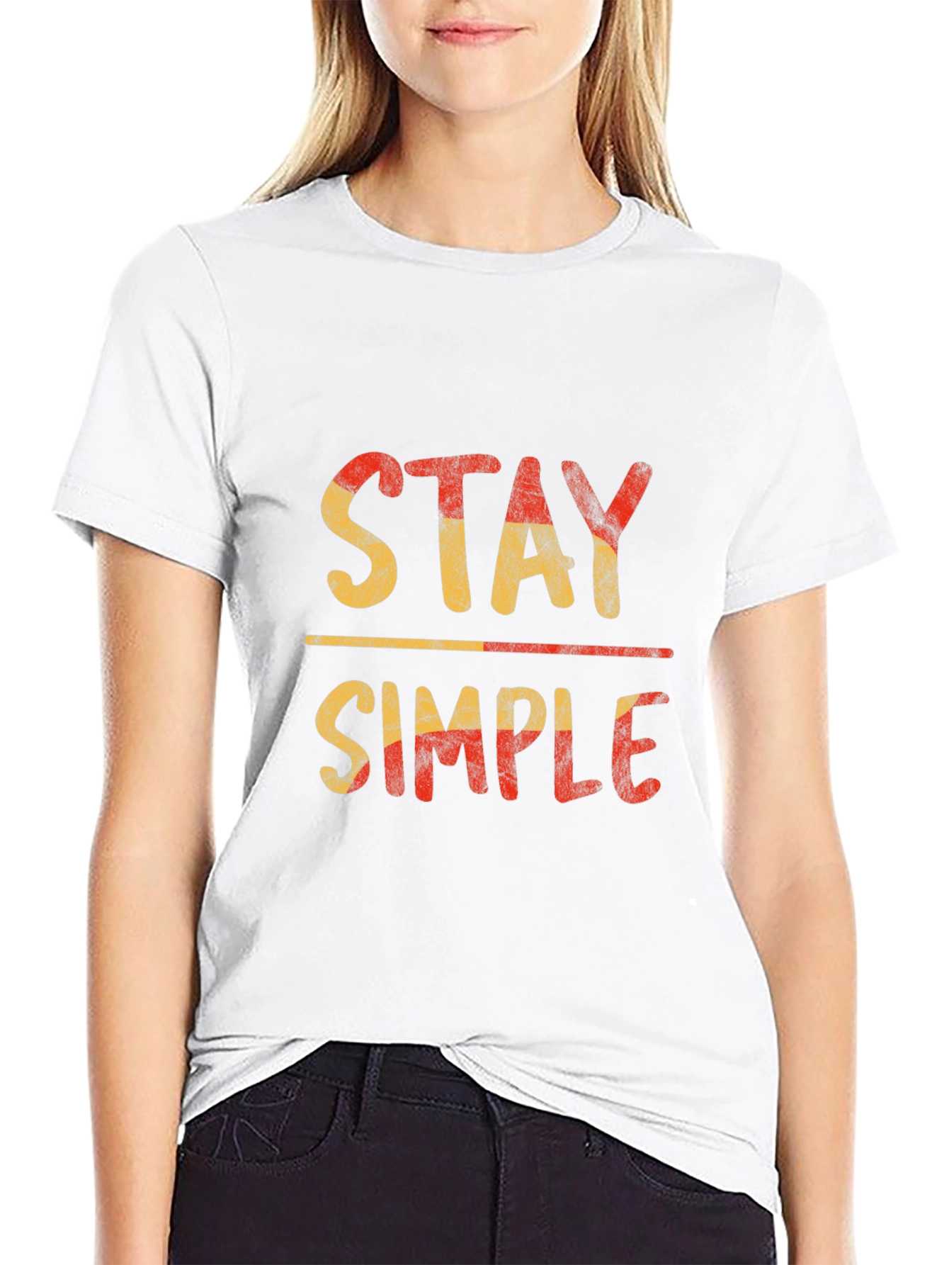 Stay Simple Graphic Tee - Black Casual T-Shirt