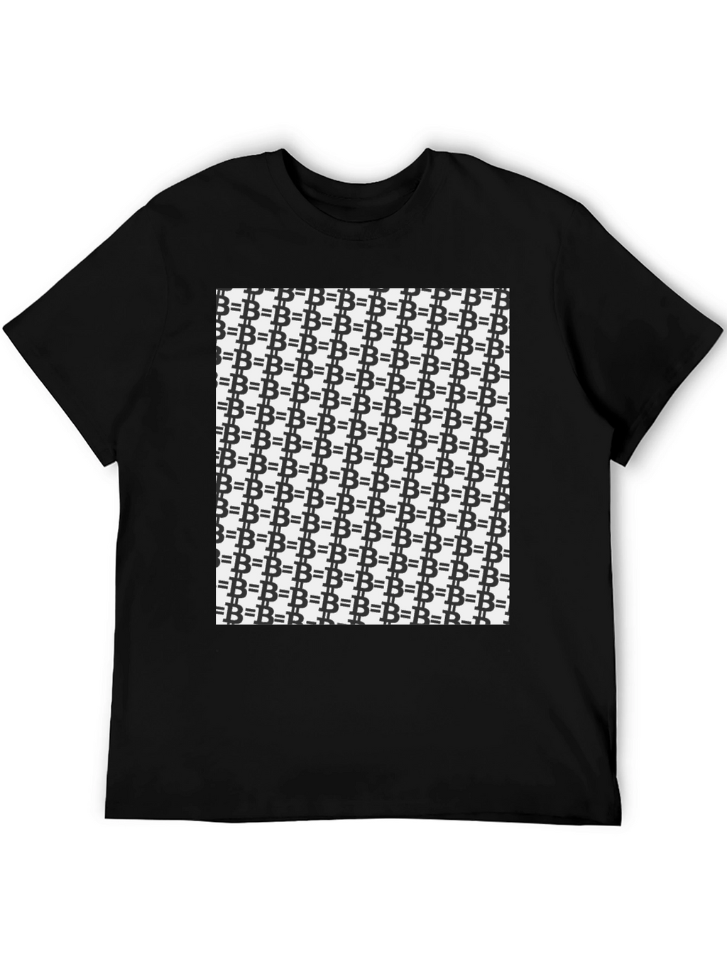 Bitcoin Pattern Black T-Shirt - Crypto Currency Tee