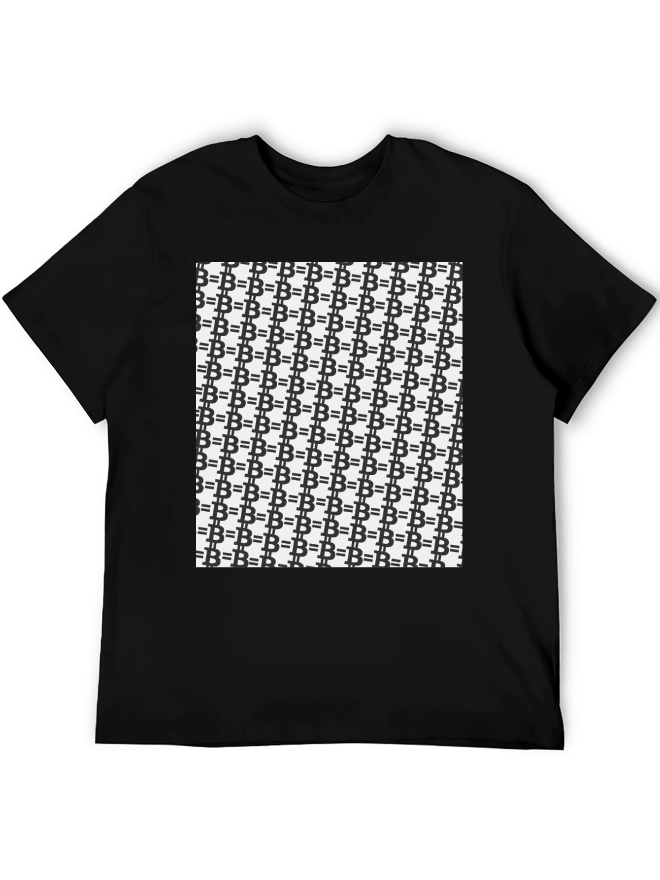 Bitcoin Pattern Black T-Shirt - Crypto Currency Tee