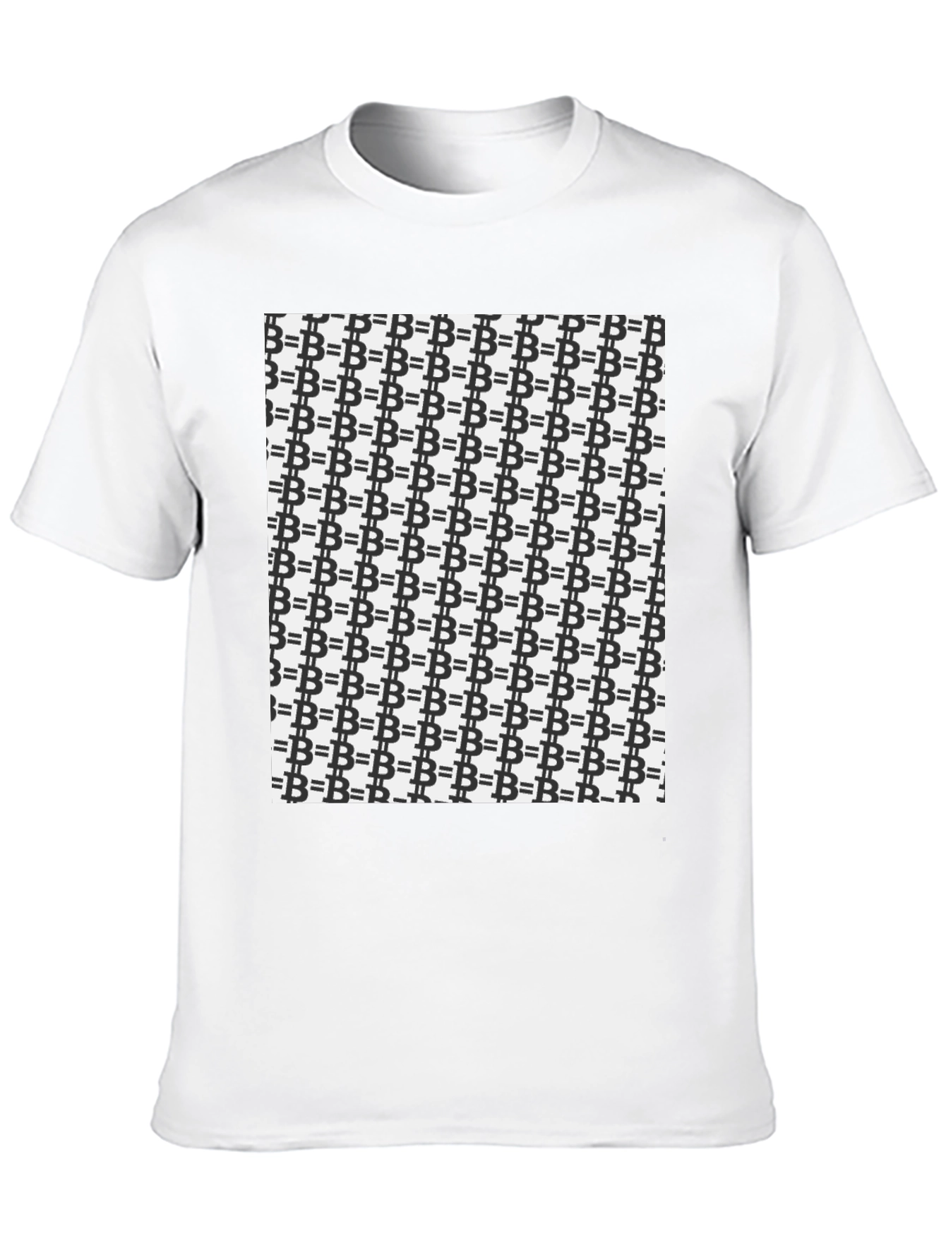 Bitcoin Pattern Black T-Shirt - Crypto Currency Tee
