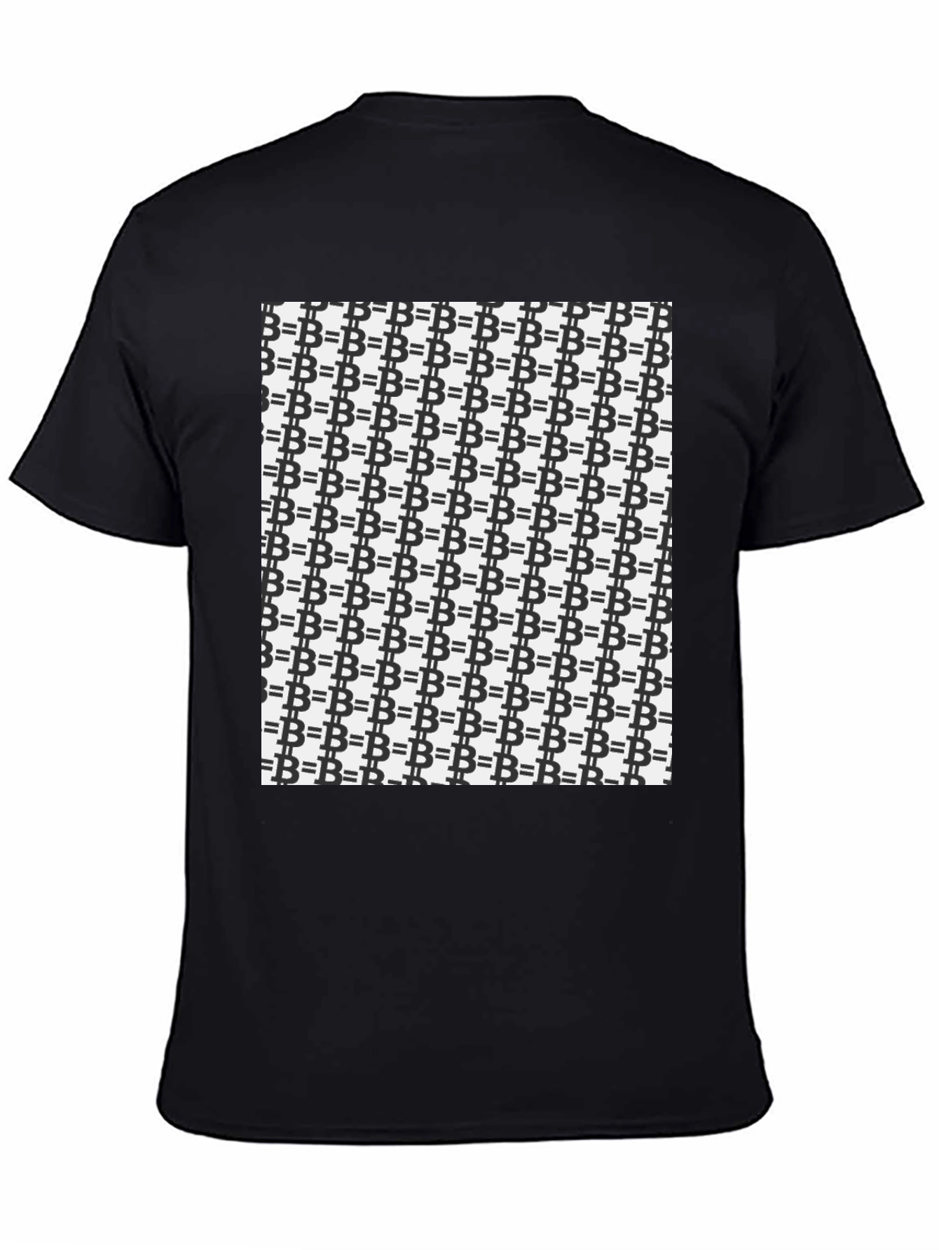 Bitcoin Pattern Black T-Shirt - Crypto Currency Tee