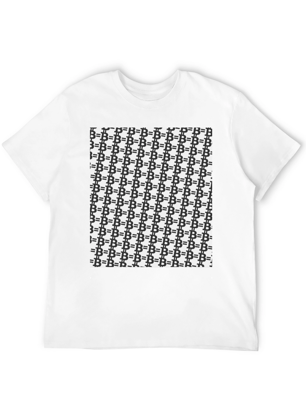 Bitcoin Pattern Black T-Shirt - Crypto Currency Tee