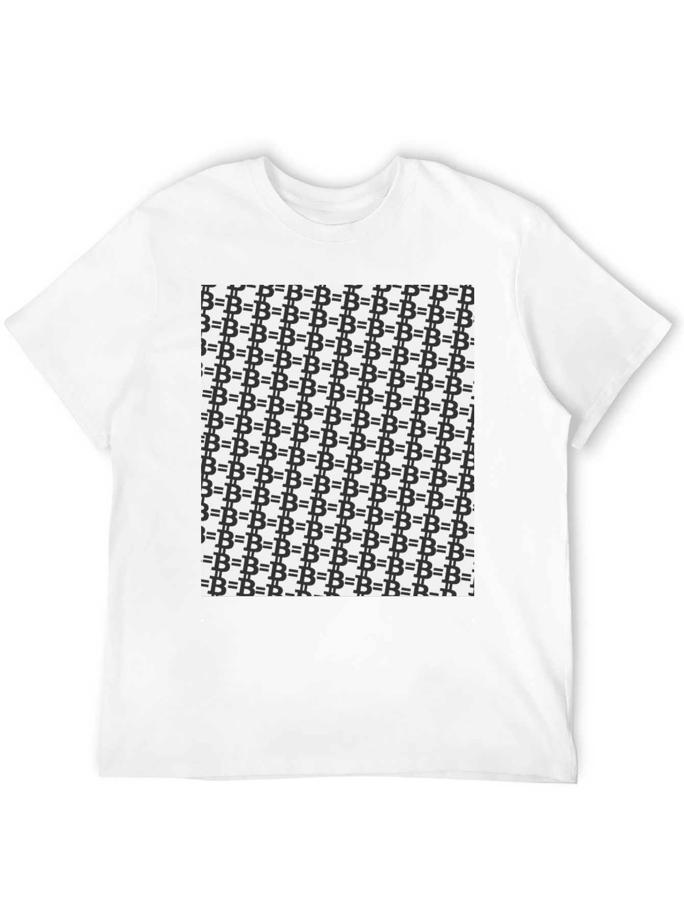 Bitcoin Pattern Black T-Shirt - Crypto Currency Tee