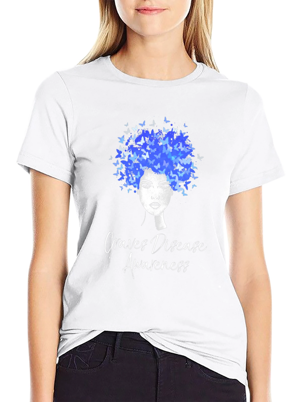 Graves Disease Awareness Butterfly Afro T-Shirt