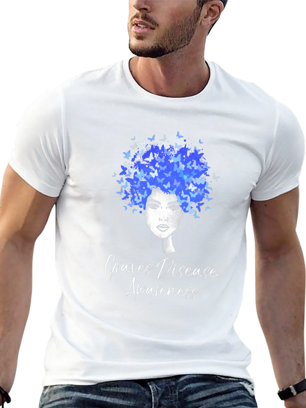 Graves Disease Awareness Butterfly Afro T-Shirt