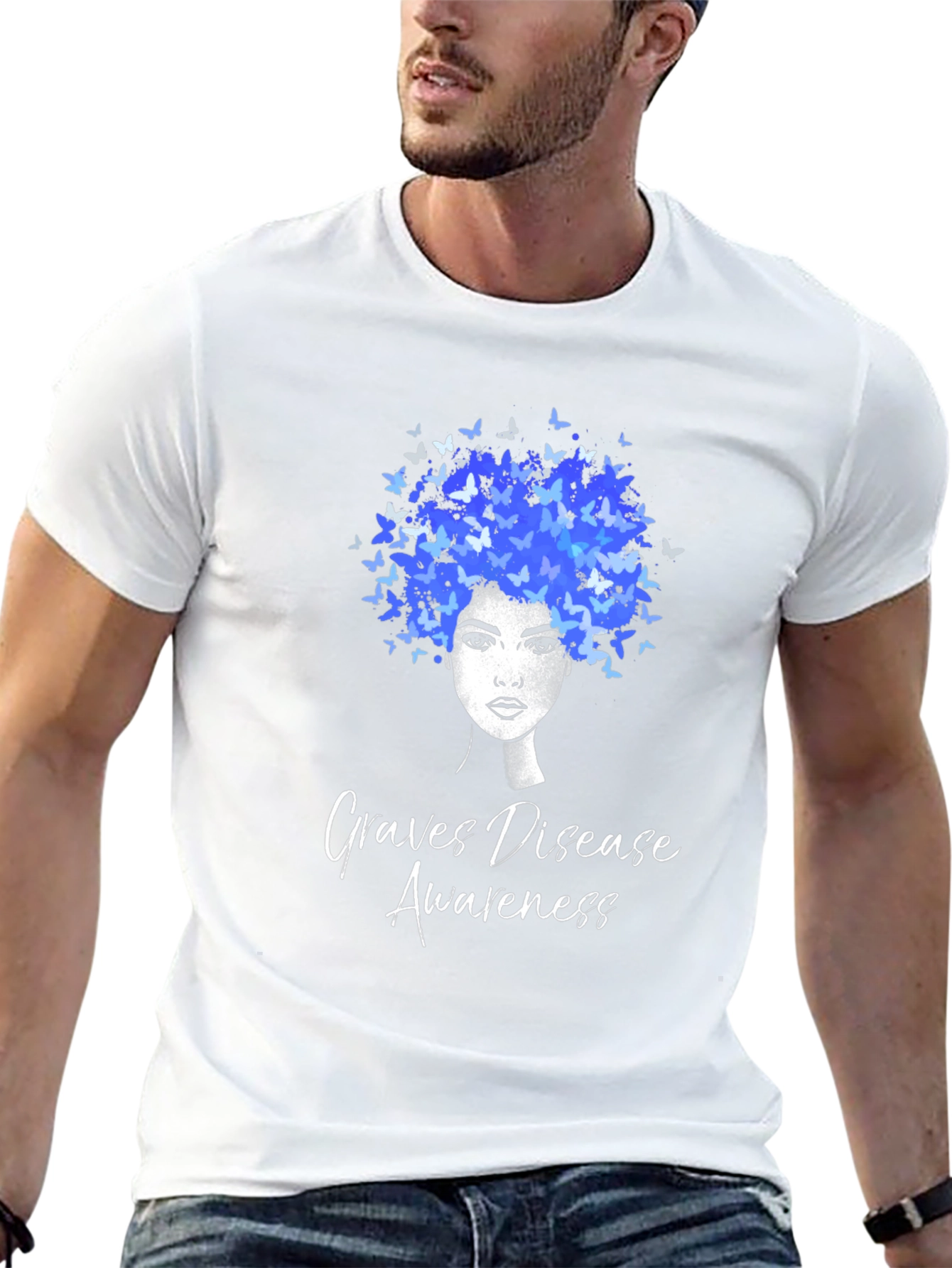 Graves Disease Awareness Butterfly Afro T-Shirt