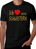 I Love My Sisters T-Shirt - Black Cotton Tee