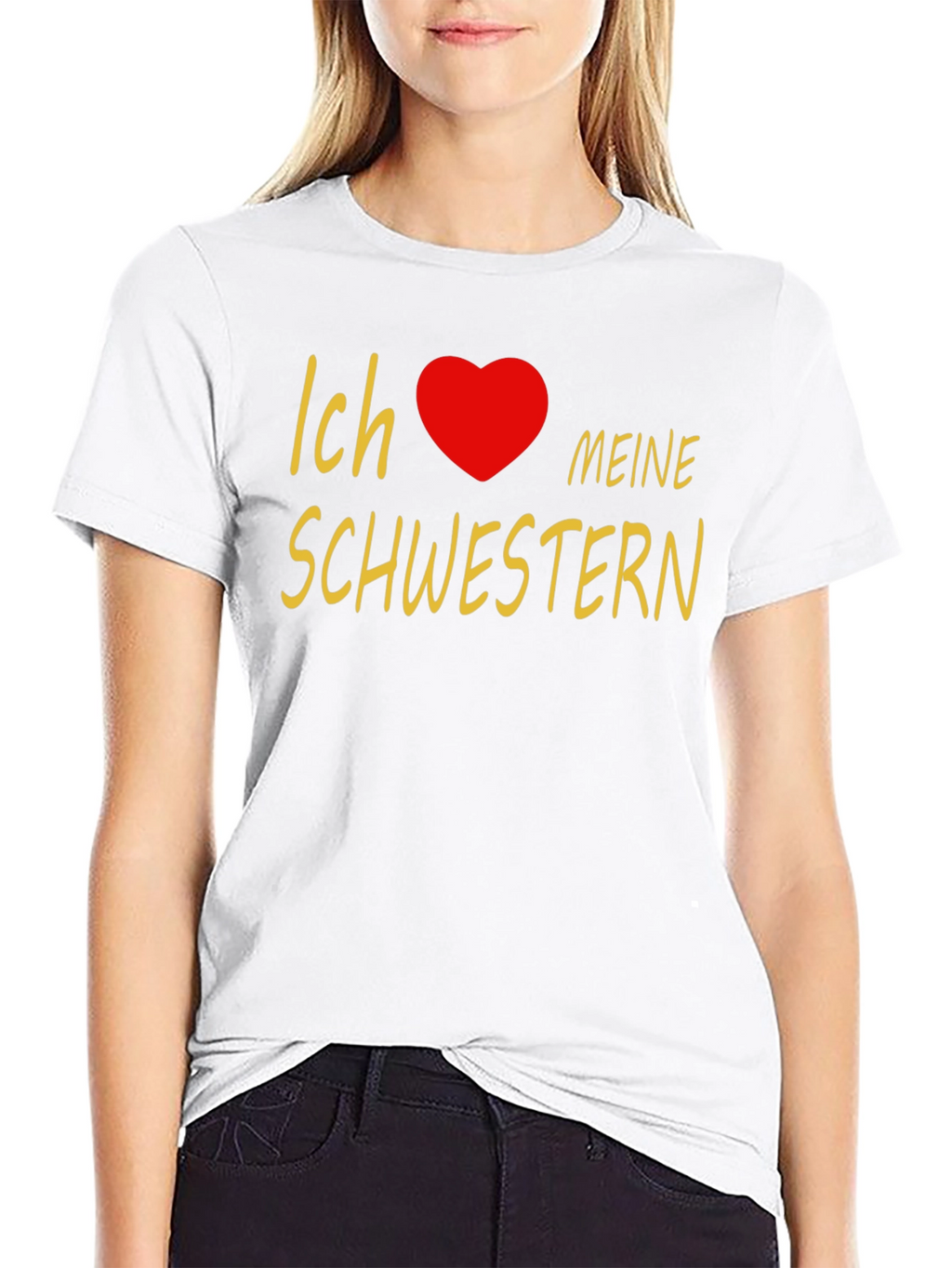 I Love My Sisters T-Shirt - Black Cotton Tee