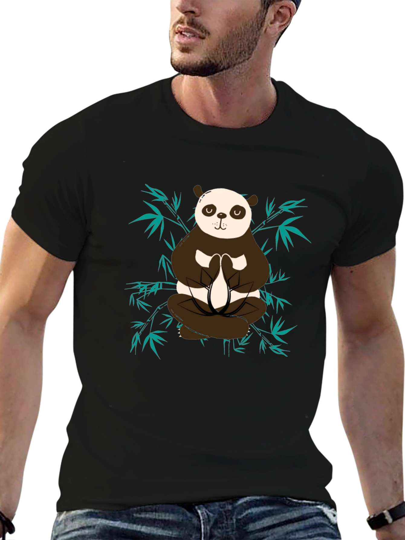 Meditating Panda Graphic Tee - Zen Style Shirt